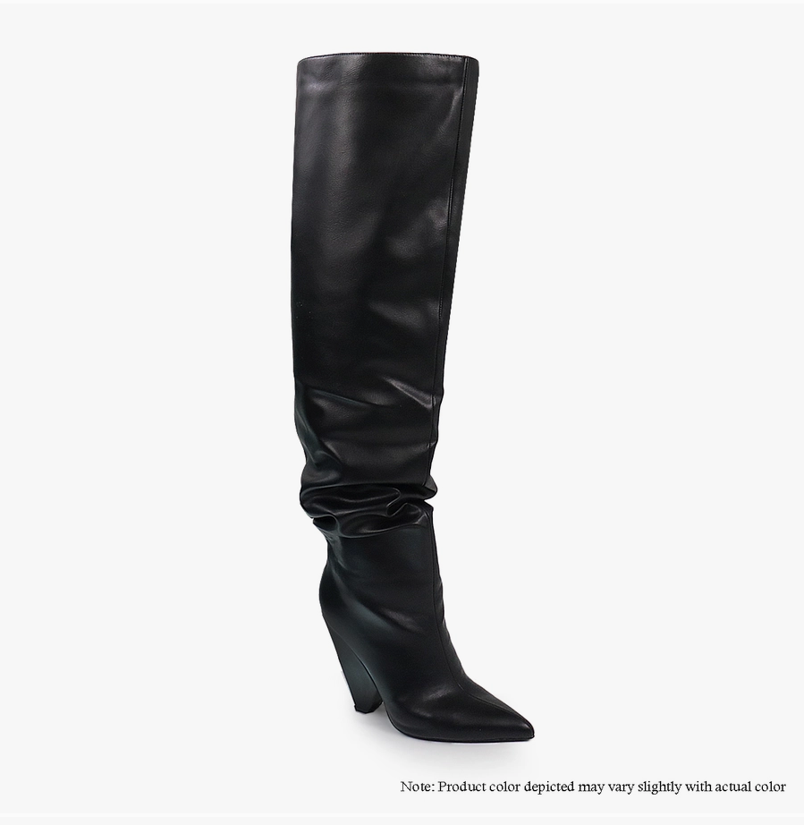 NANO-2 WEDGE HEEL SLOUCH THIGH HIGH BOOT-BLACK