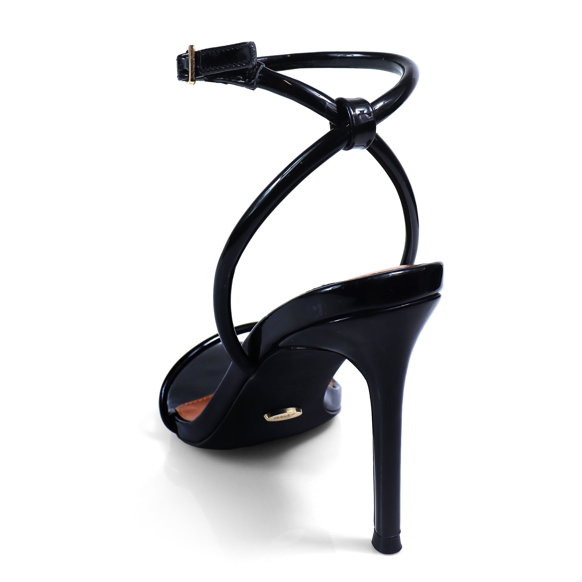 ABRANA-1 ANKLE STRAP SINGLE SOLE HEEL BLACK