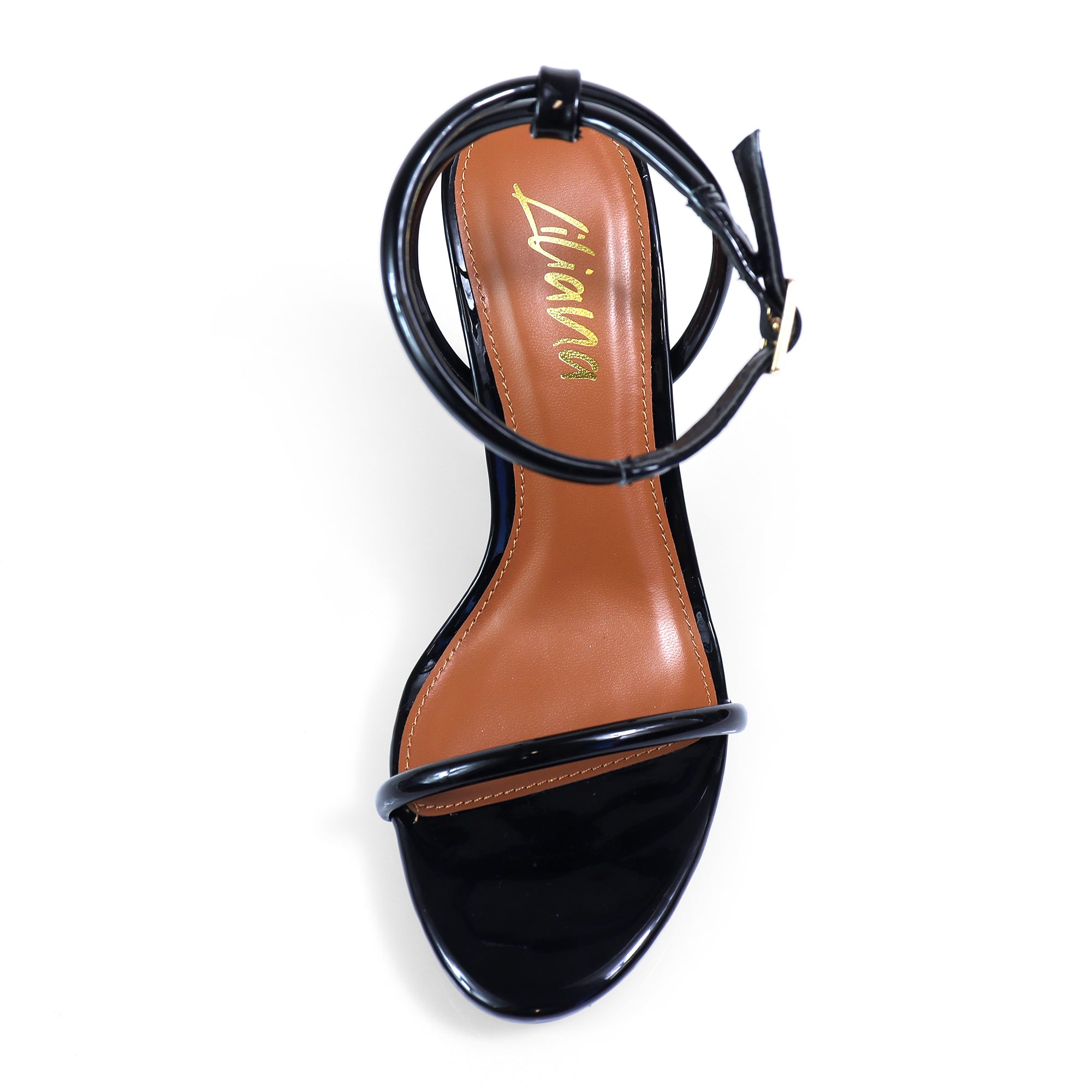 ABRANA-1 ANKLE STRAP SINGLE SOLE HEEL BLACK
