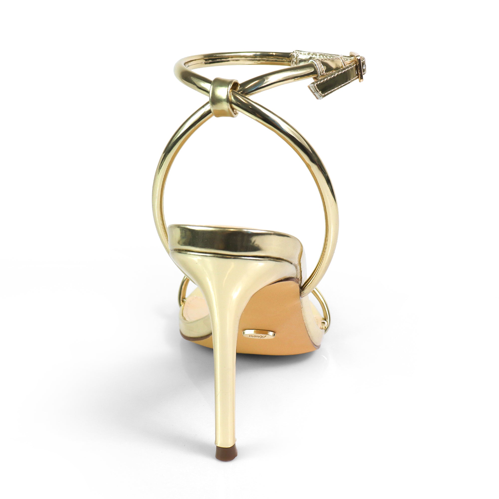 ABRANA-1 ANKLE STRAP SINGLE SOLE HEEL GOLD