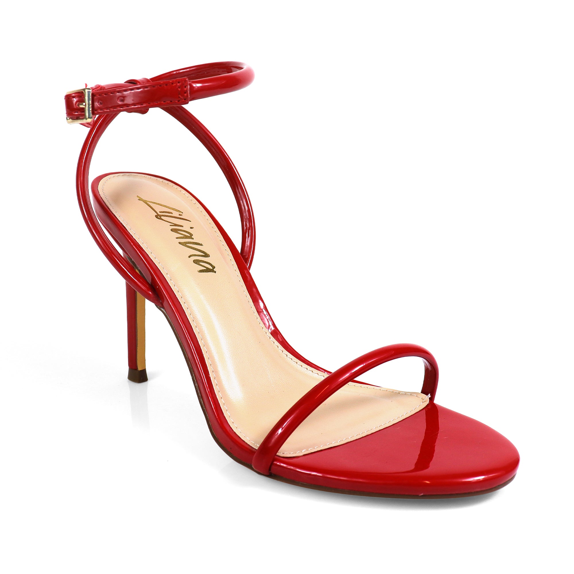 ABRANA-1 ANKLE STRAP SINGLE SOLE HEEL RED