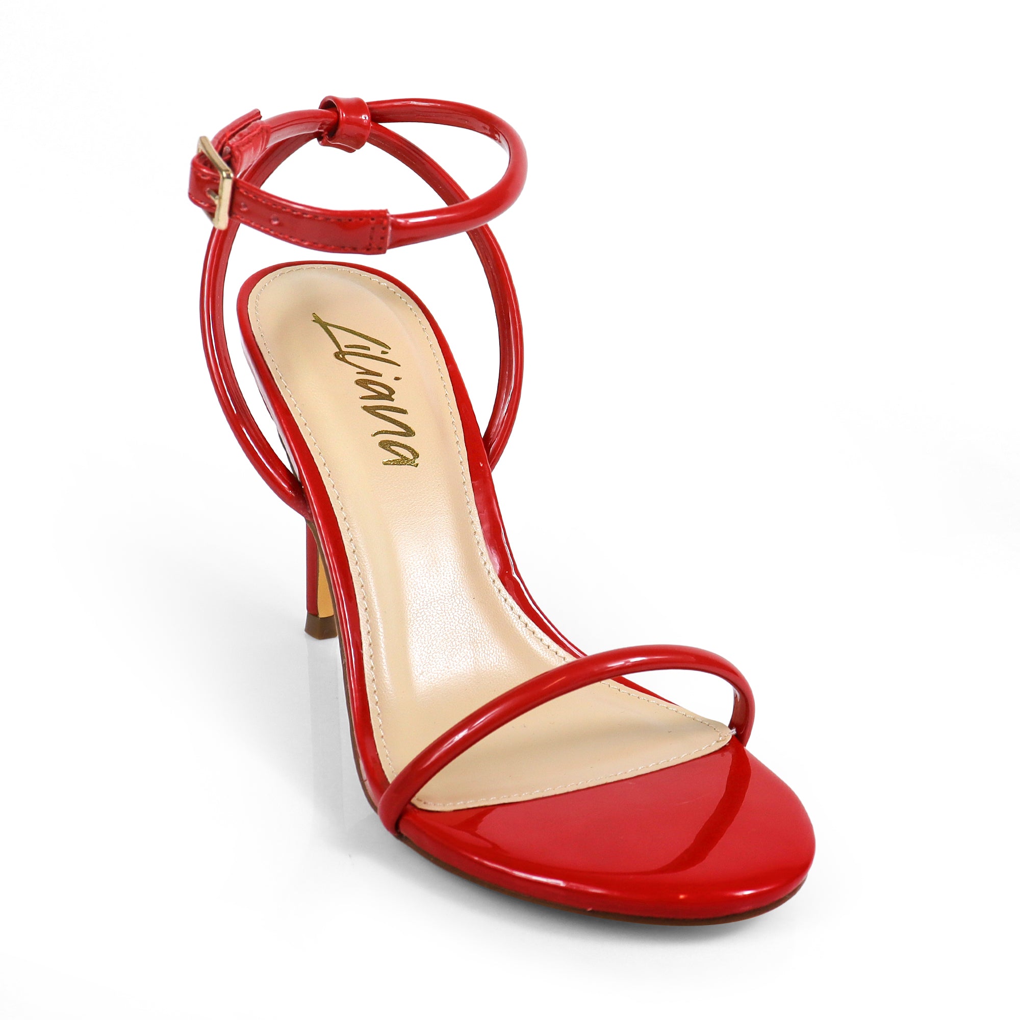 ABRANA-1 ANKLE STRAP SINGLE SOLE HEEL RED