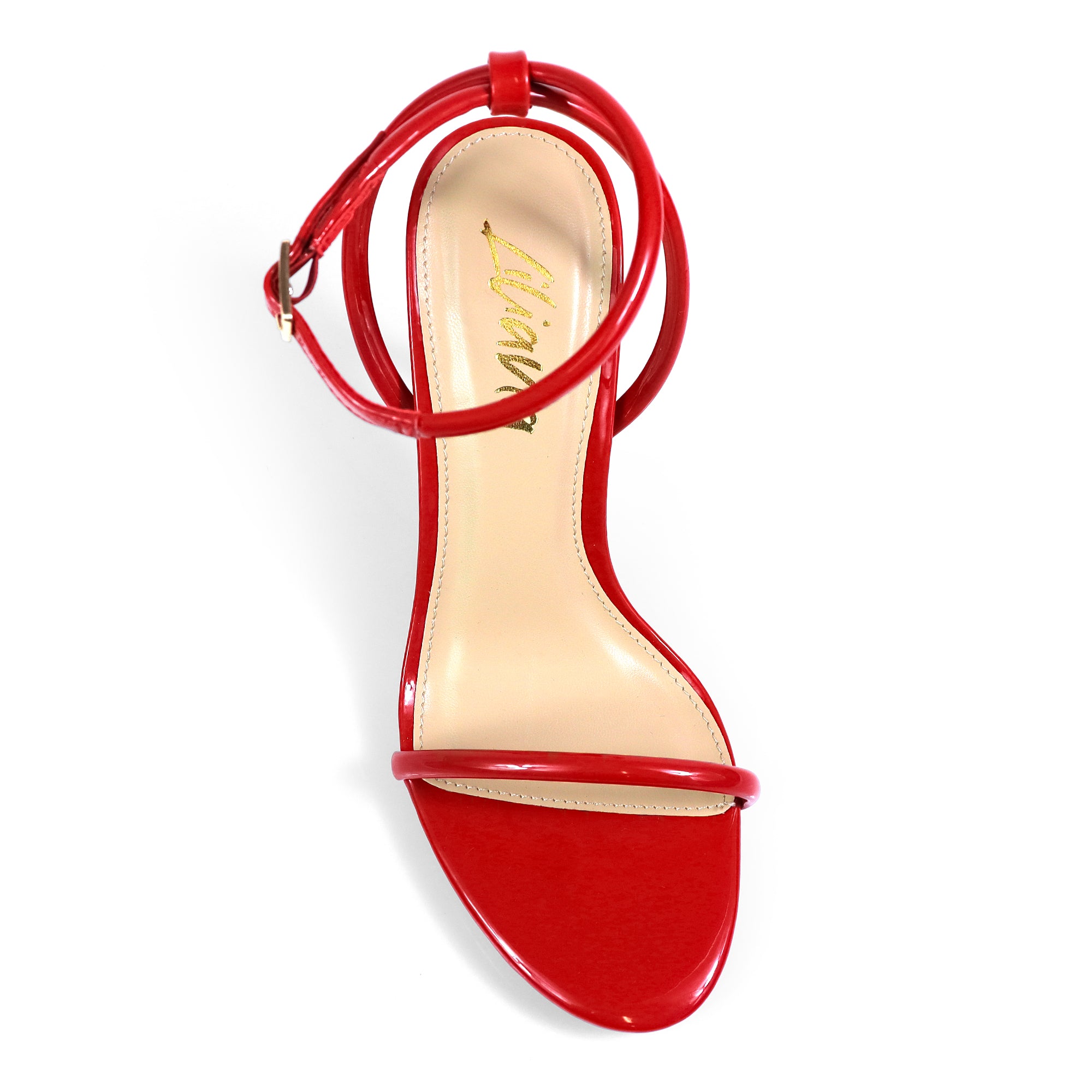 ABRANA-1 ANKLE STRAP SINGLE SOLE HEEL RED