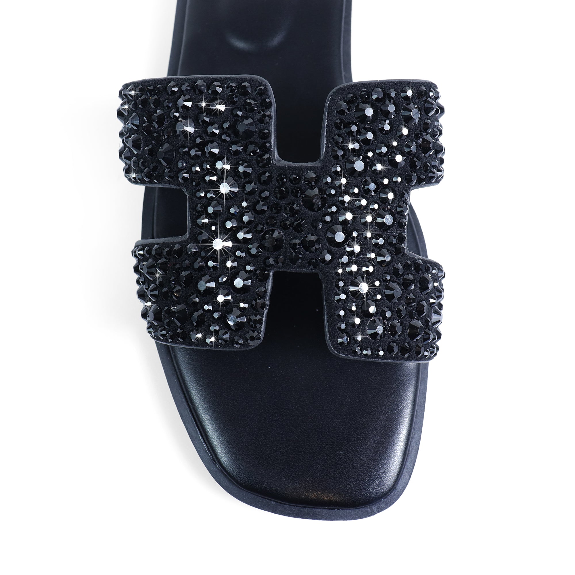 ADA-2 RHINESTONE COMFORT SLIDE BLACK
