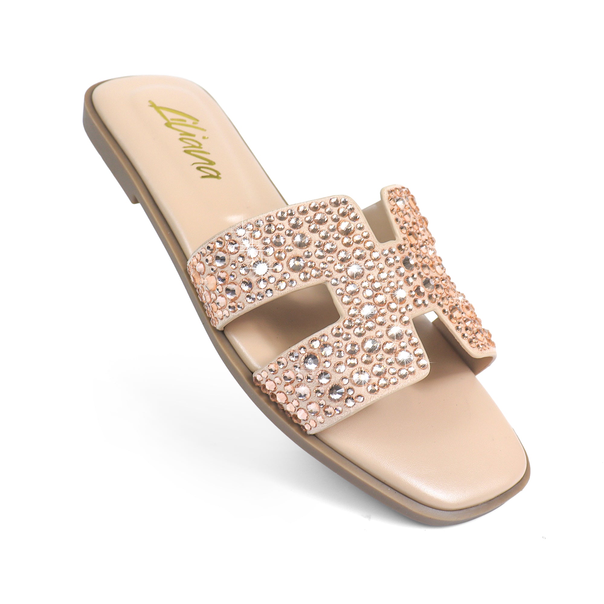 ADA-2 RHINESTONE COMFORT SLIDE NUDE