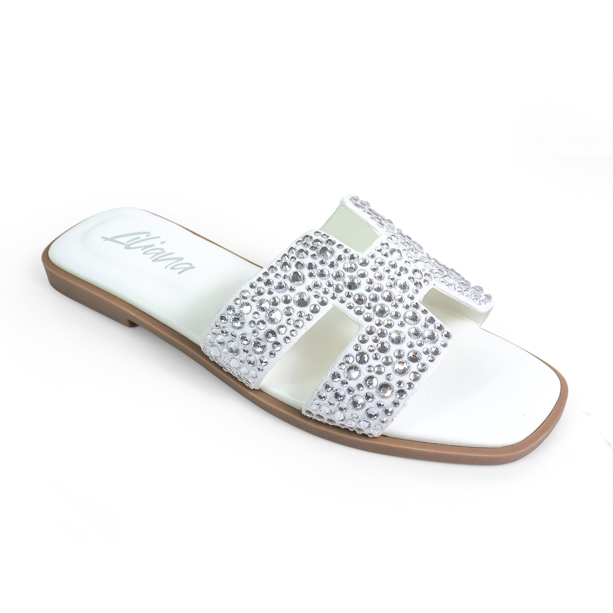 ADA-2 RHINESTONE COMFORT SLIDE WHITE