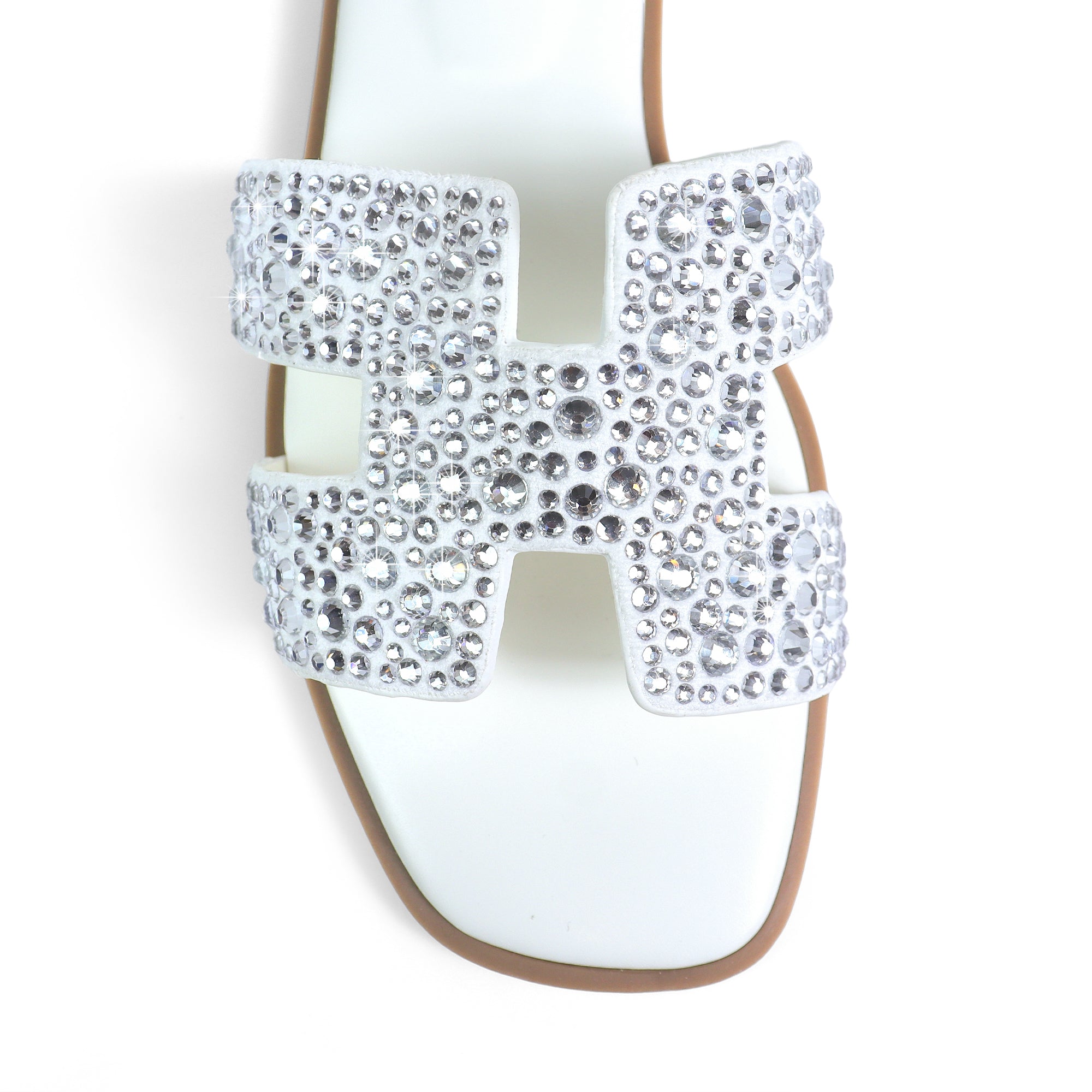 ADA-2 RHINESTONE COMFORT SLIDE WHITE