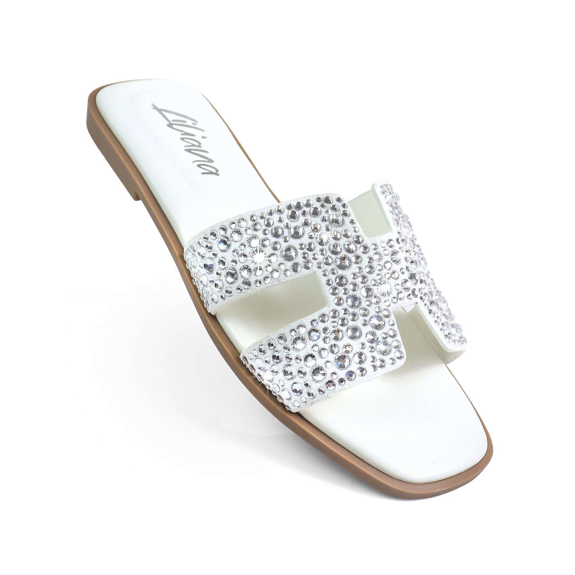 ADA-2 RHINESTONE COMFORT SLIDE WHITE