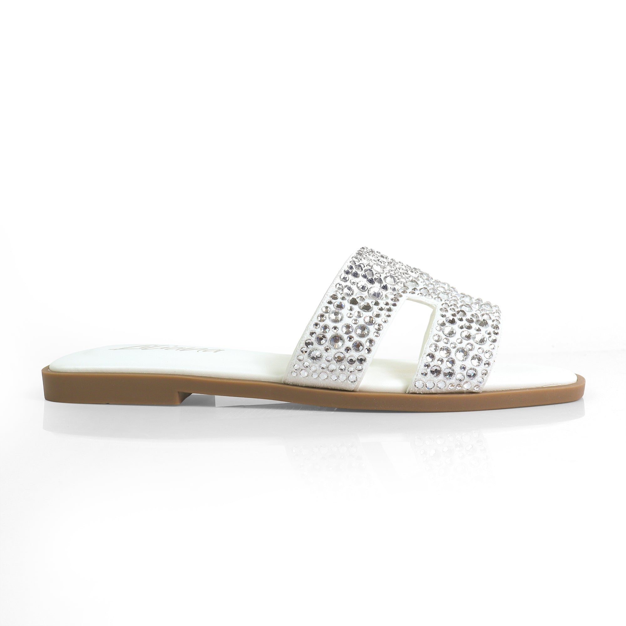 ADA-2 RHINESTONE COMFORT SLIDE WHITE