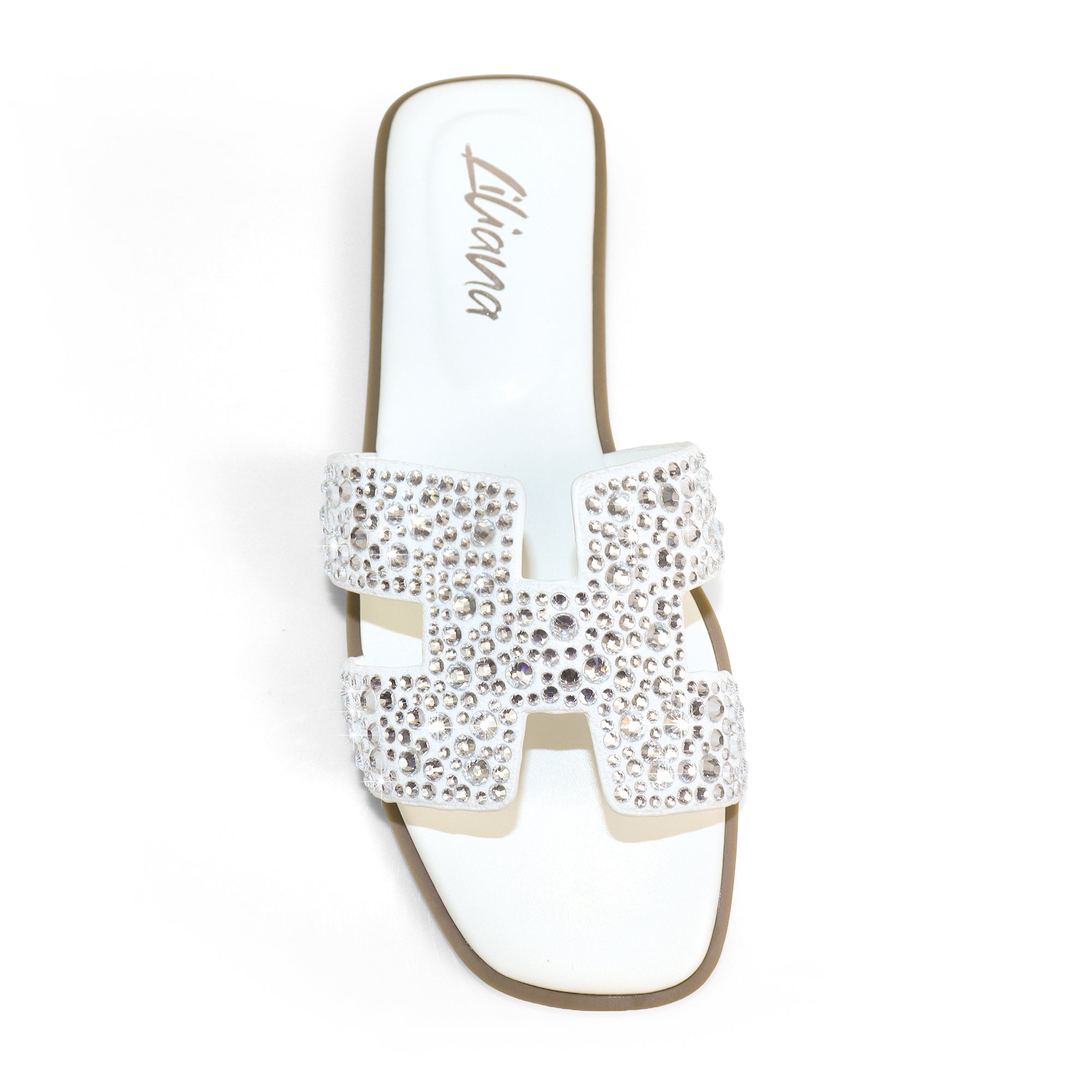 ADA-2 RHINESTONE COMFORT SLIDE WHITE