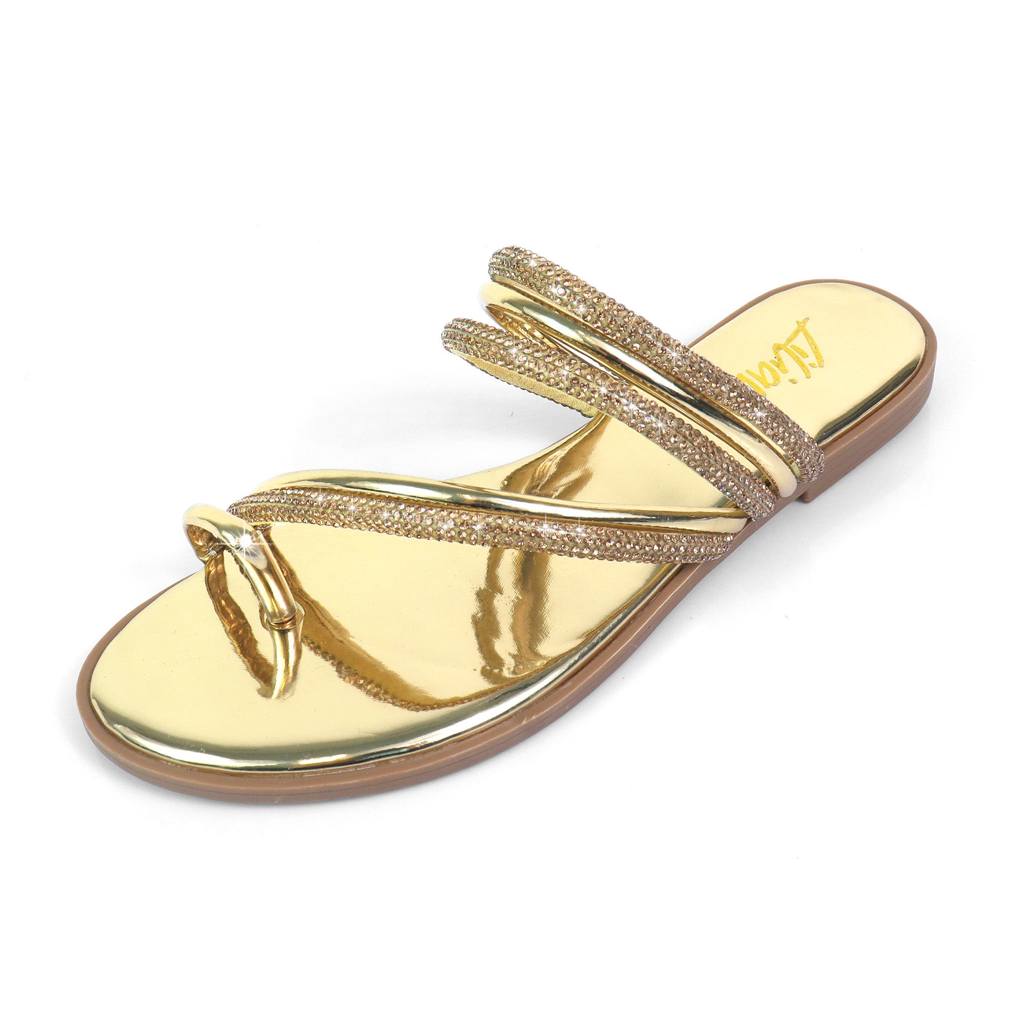 ADOREE-1 RHINESTONE SANDAL TOE RING GOLD