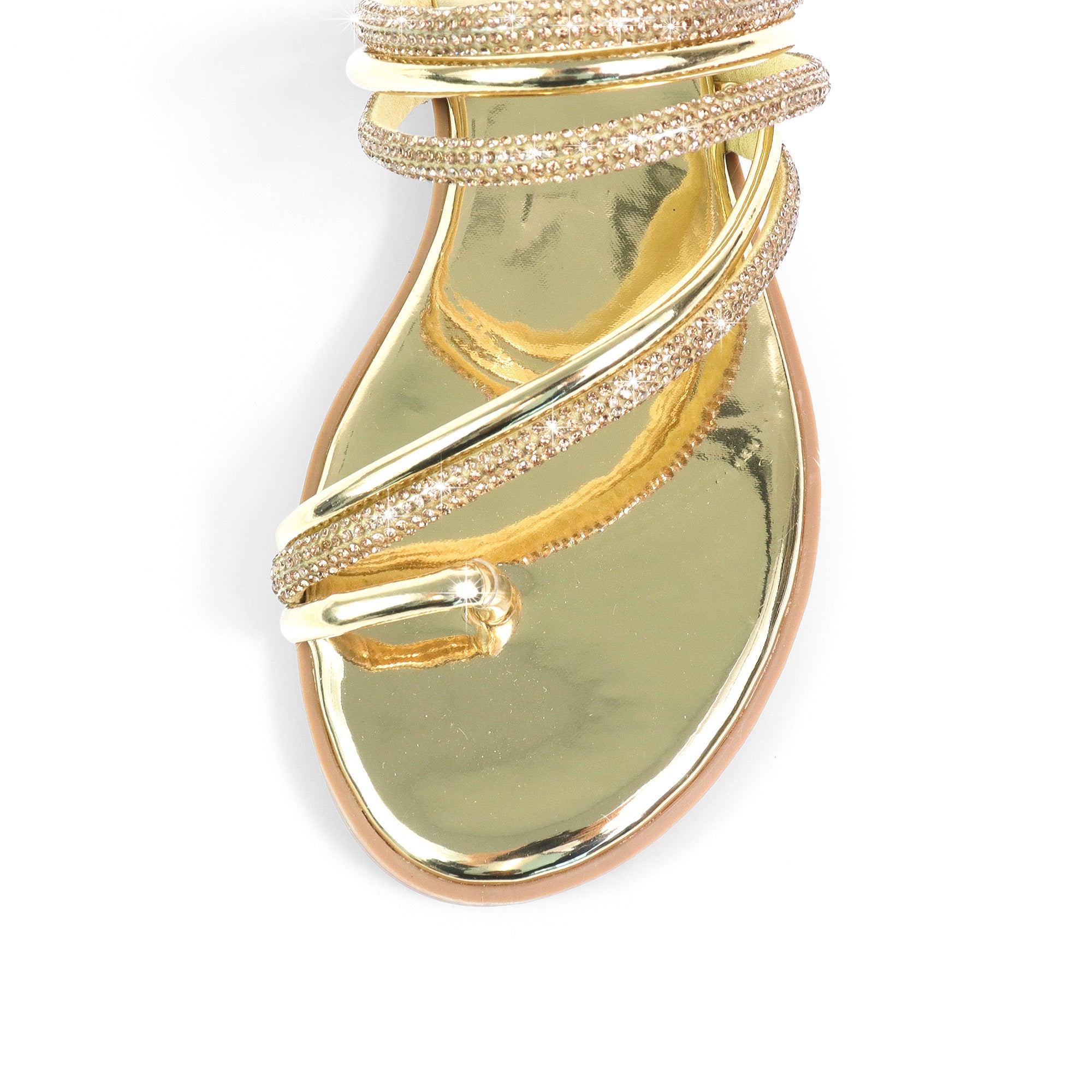 ADOREE-1 RHINESTONE SANDAL TOE RING GOLD