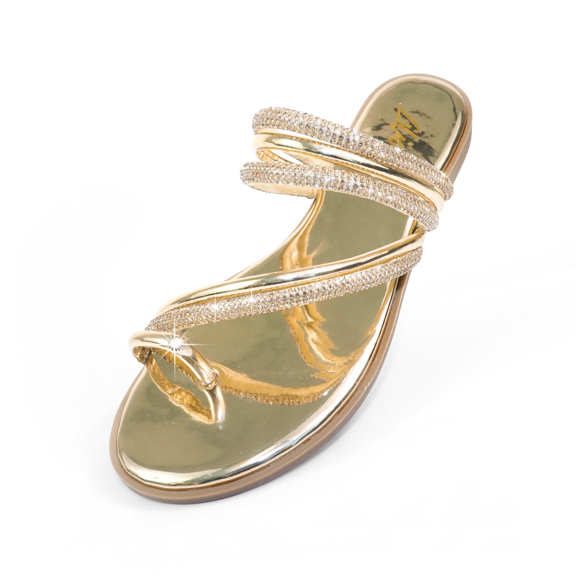 ADOREE-1 RHINESTONE SANDAL TOE RING GOLD