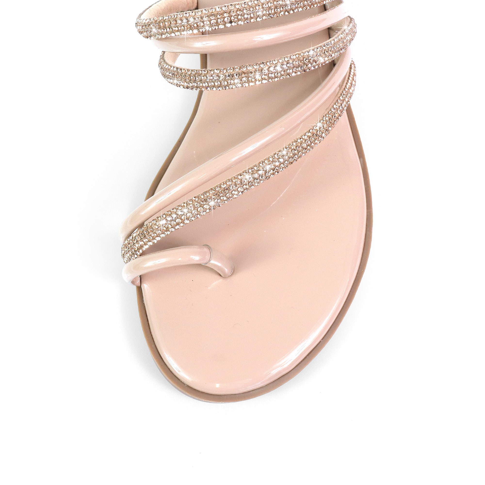 ADOREE-1 RHINESTONE SANDAL TOE RING NUDE