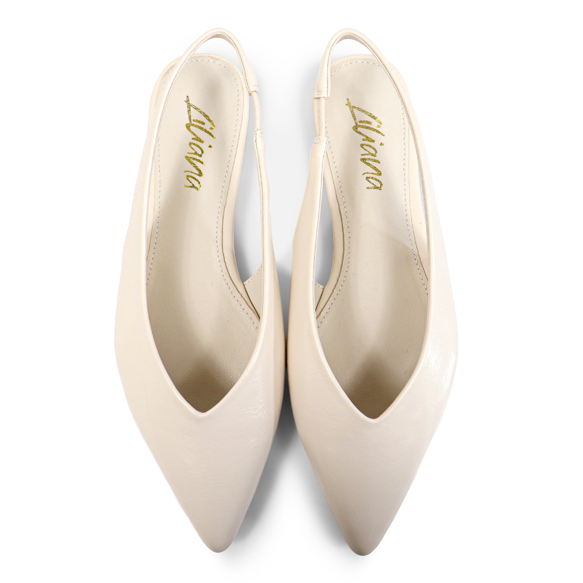 ADRIANA-1 CLOSED POINTED TOE SLINGBACK FLATS IVORY
