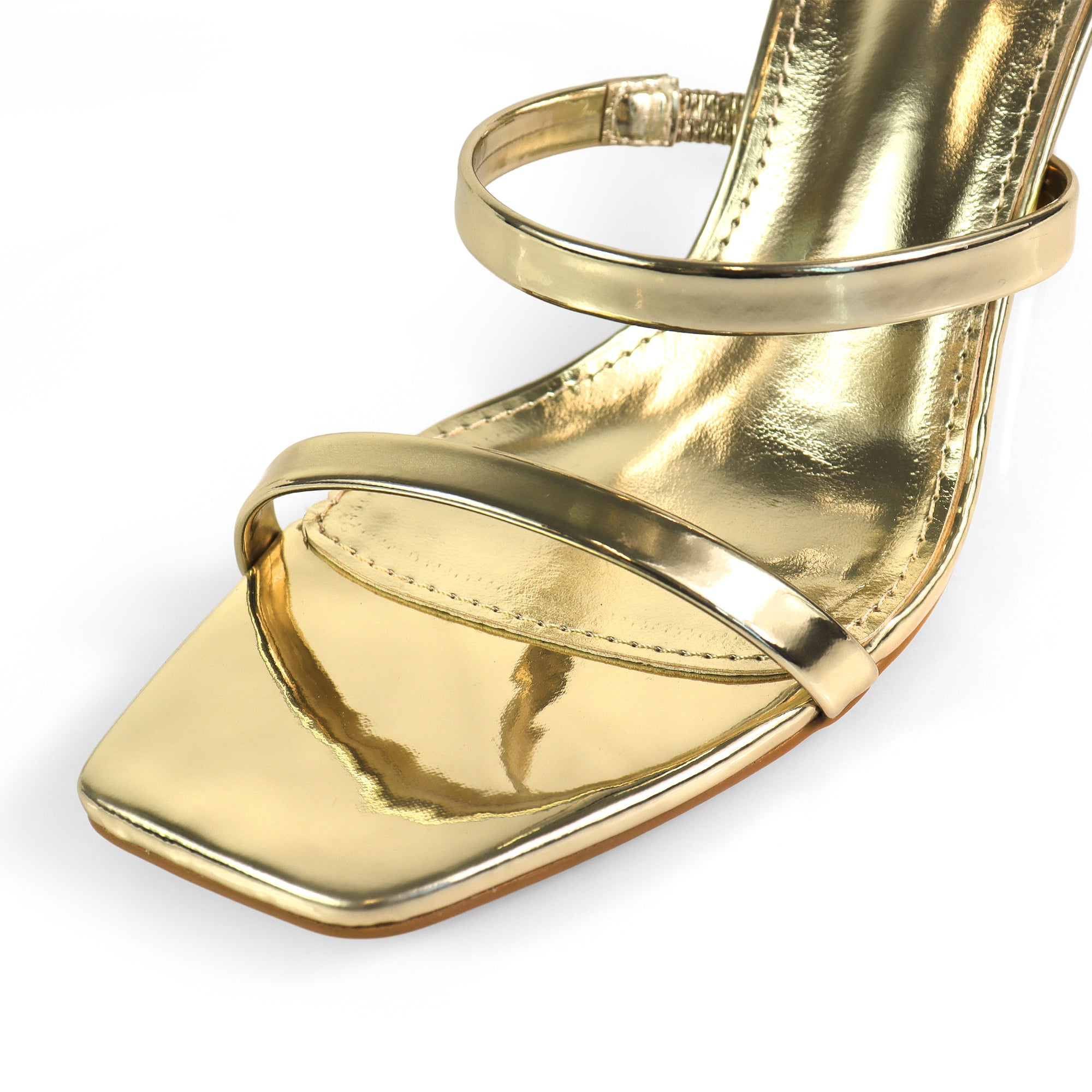 AGNES-2 OPEN TOE ANCKLE STRAPPY W/ HEEL GOLD