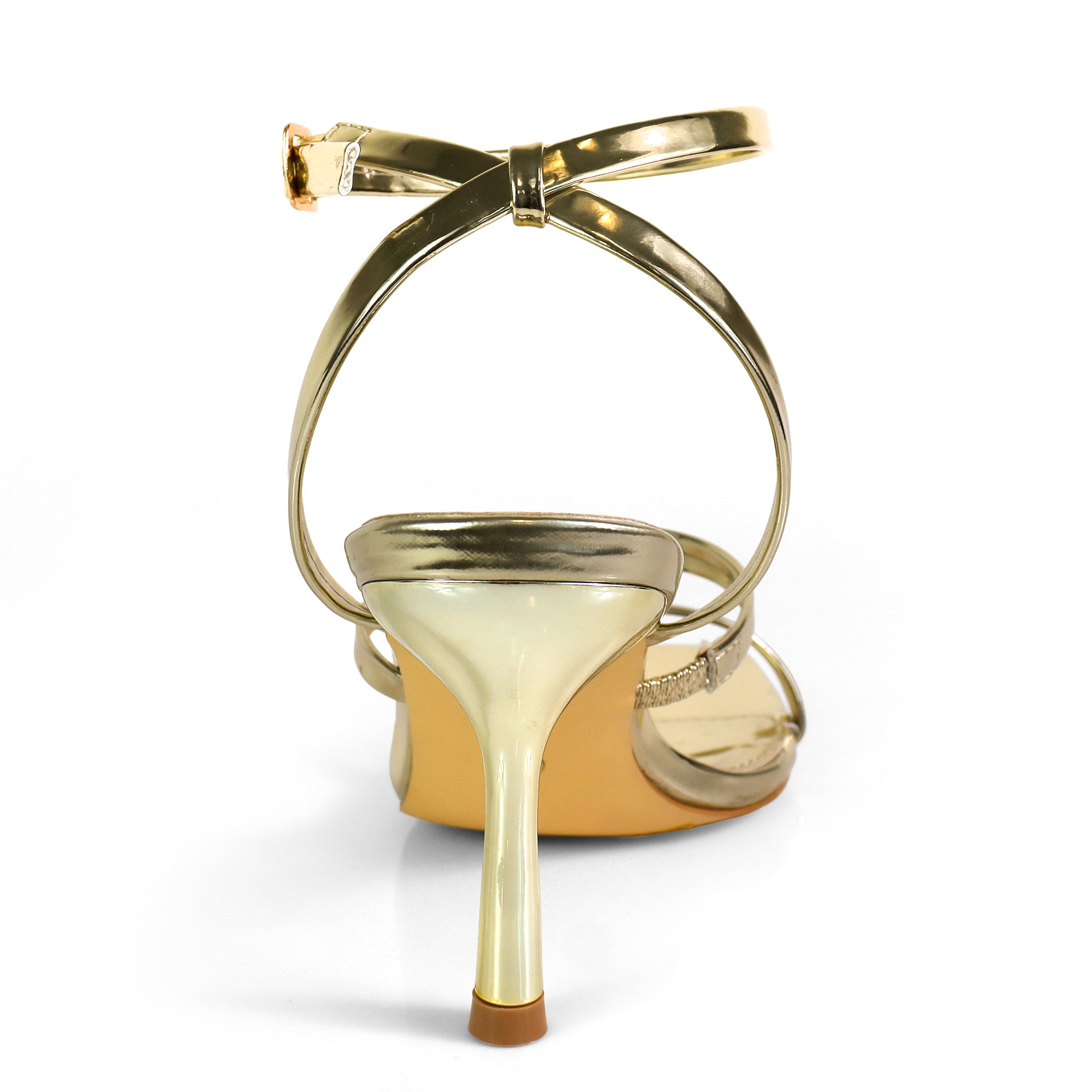 AGNES-2 OPEN TOE ANCKLE STRAPPY W/ HEEL GOLD