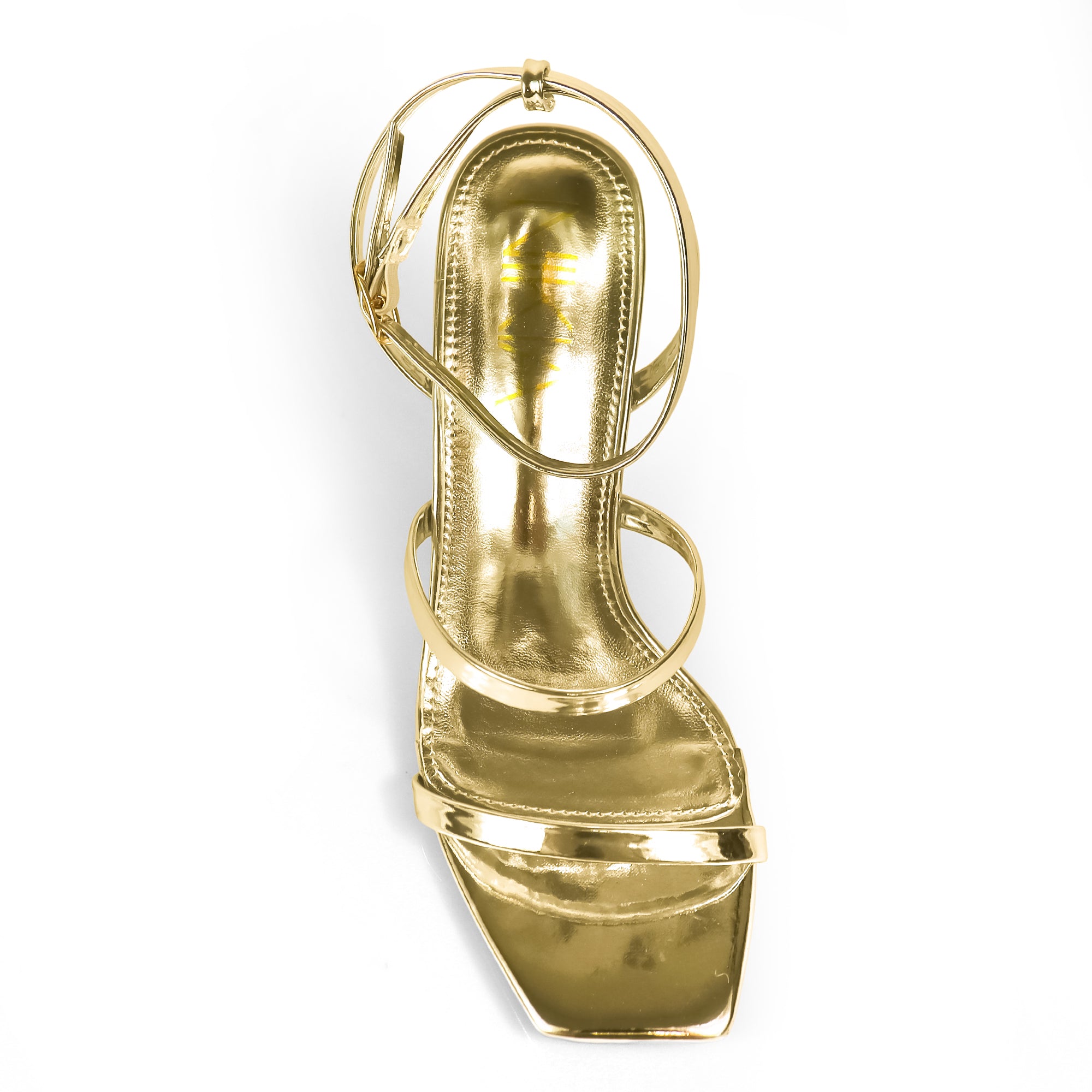 AGNES-2 OPEN TOE ANCKLE STRAPPY W/ HEEL GOLD