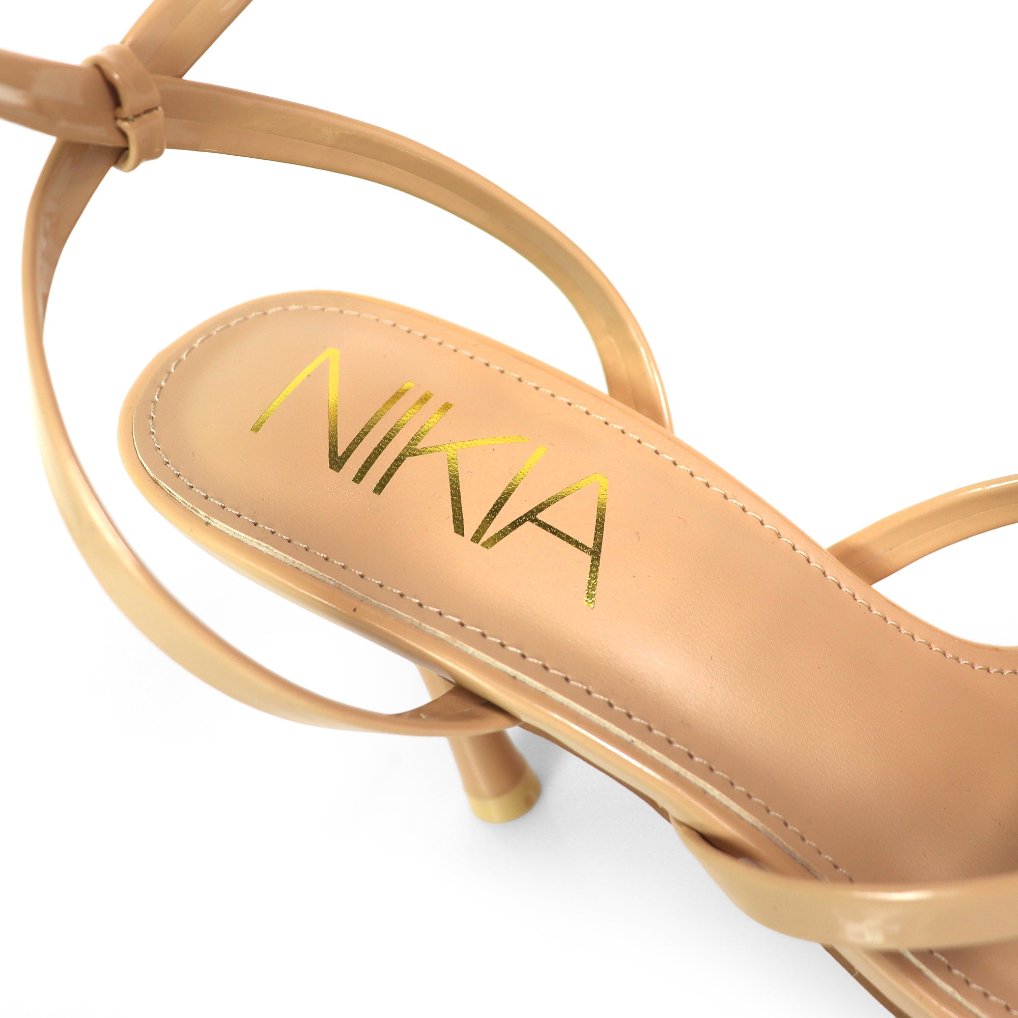 AGNES-2 OPEN TOE ANCKLE STRAPPY W/ HEEL NUDE