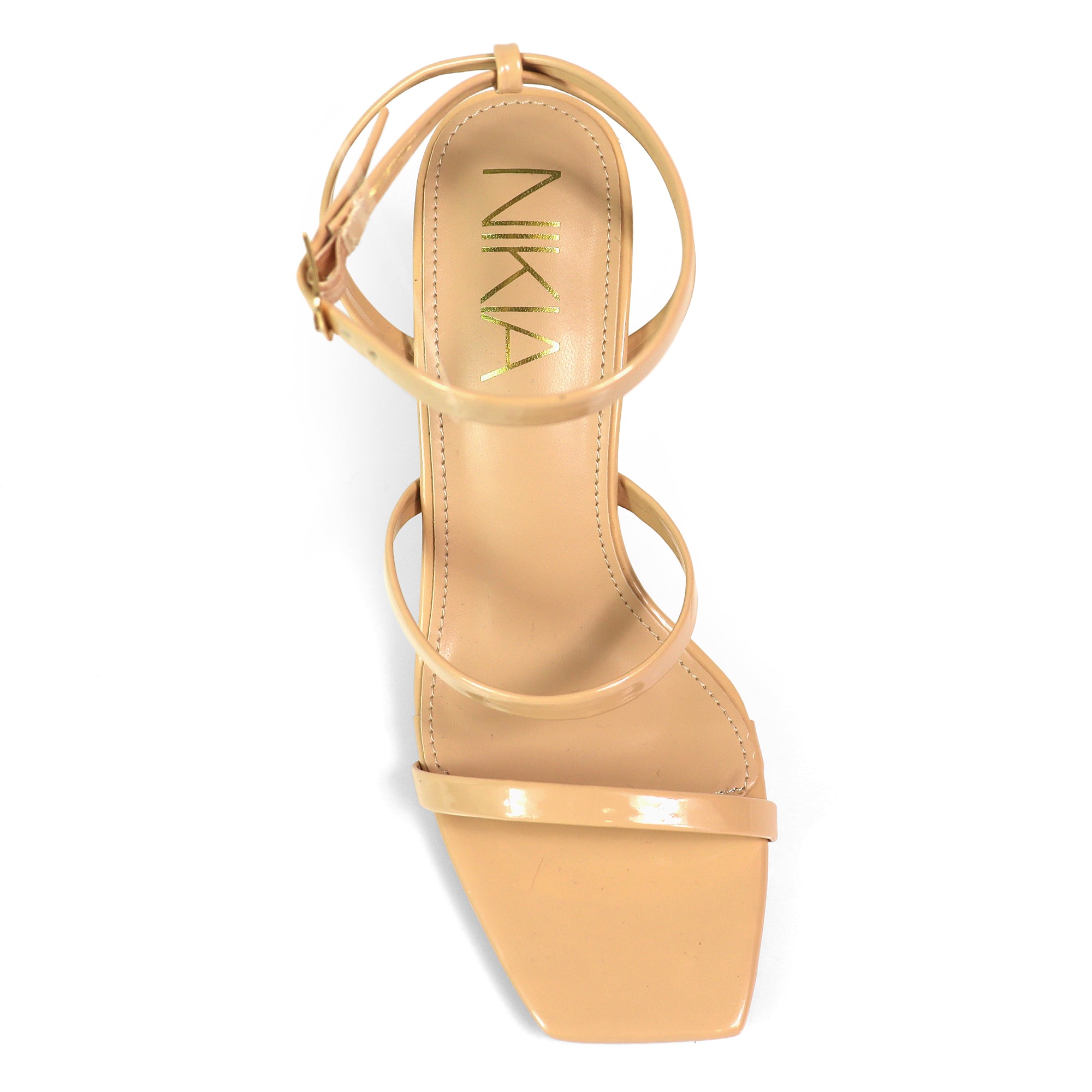 AGNES-2 OPEN TOE ANCKLE STRAPPY W/ HEEL NUDE
