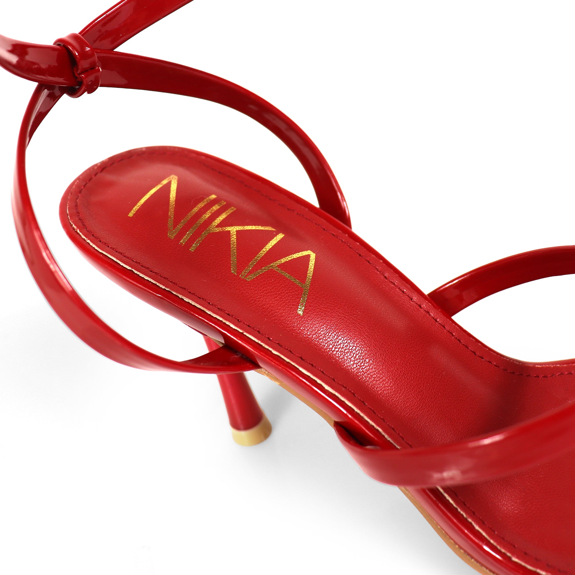 AGNES-2 OPEN TOE ANCKLE STRAPPY W/ HEEL RED