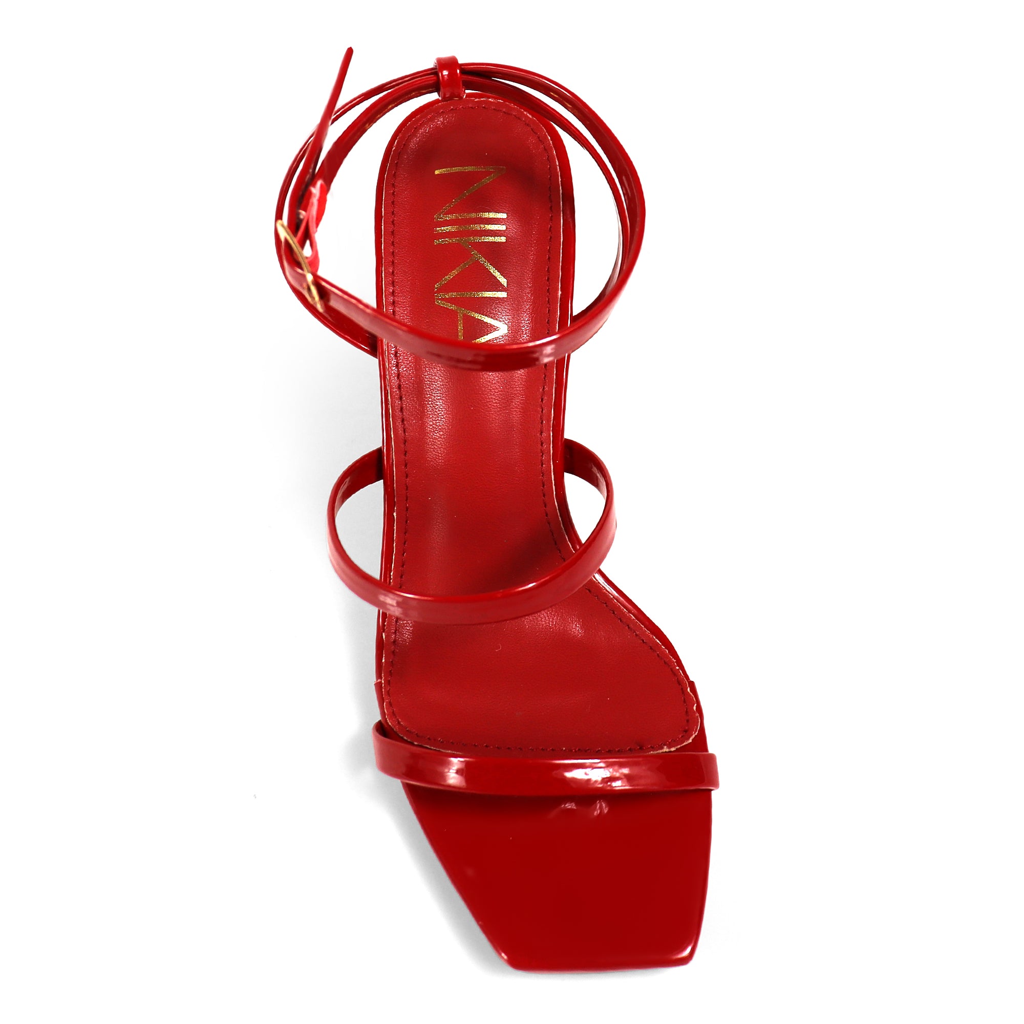 AGNES-2 OPEN TOE ANCKLE STRAPPY W/ HEEL RED