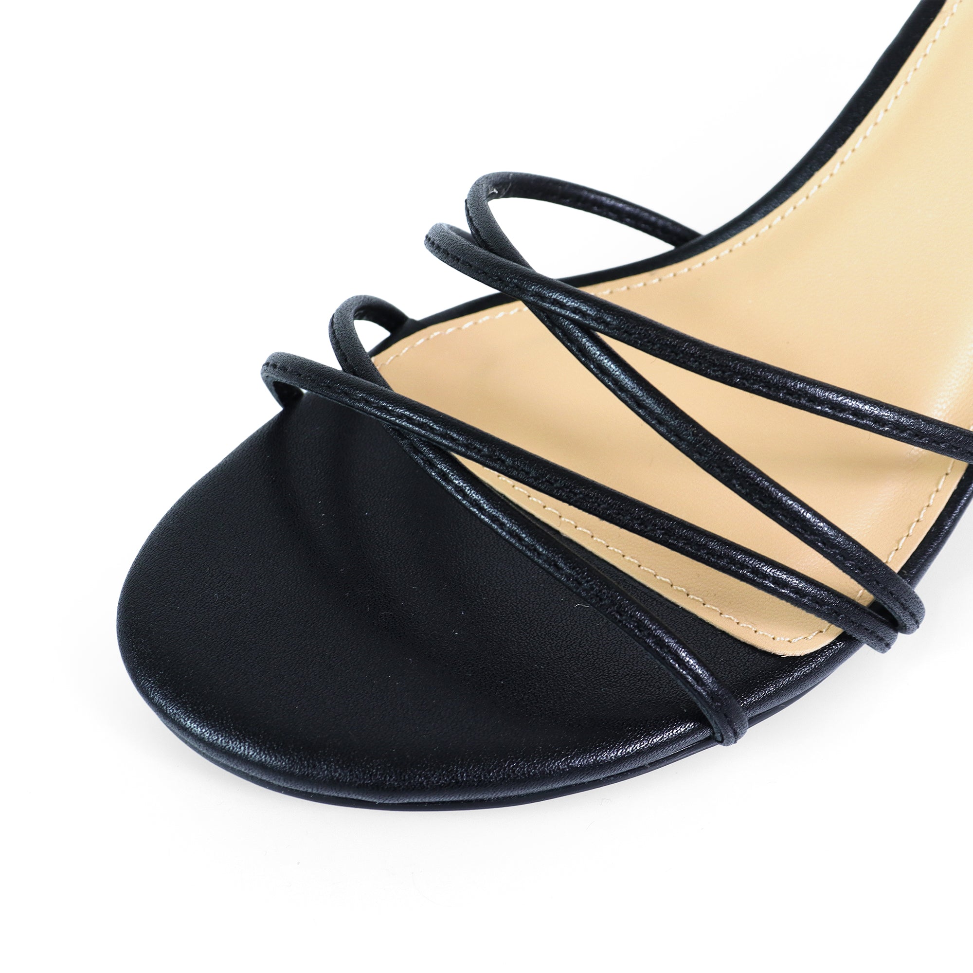 AIYANA-1 TINY STRAP LACE UP W/ HEEL BLACK
