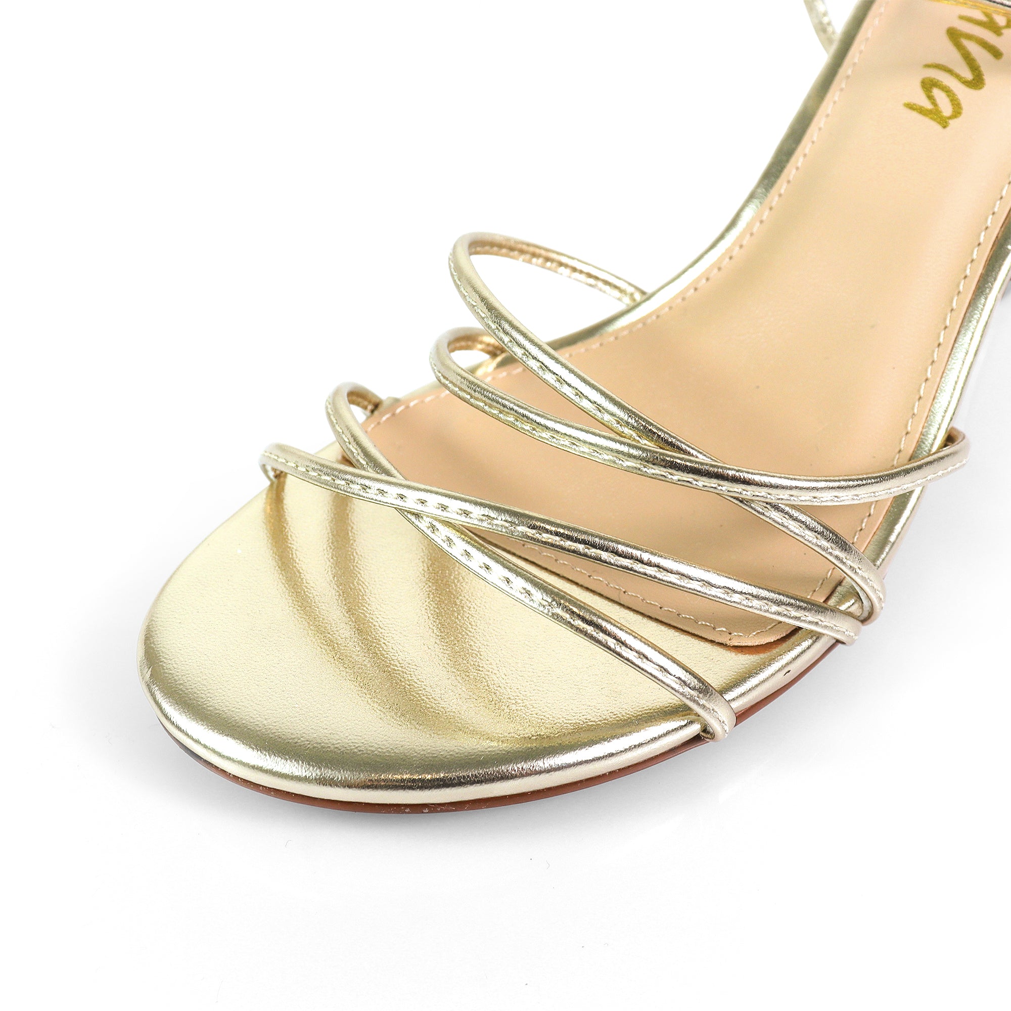 AIYANA-1 TINY STRAP LACE UP W/ HEEL GOLD