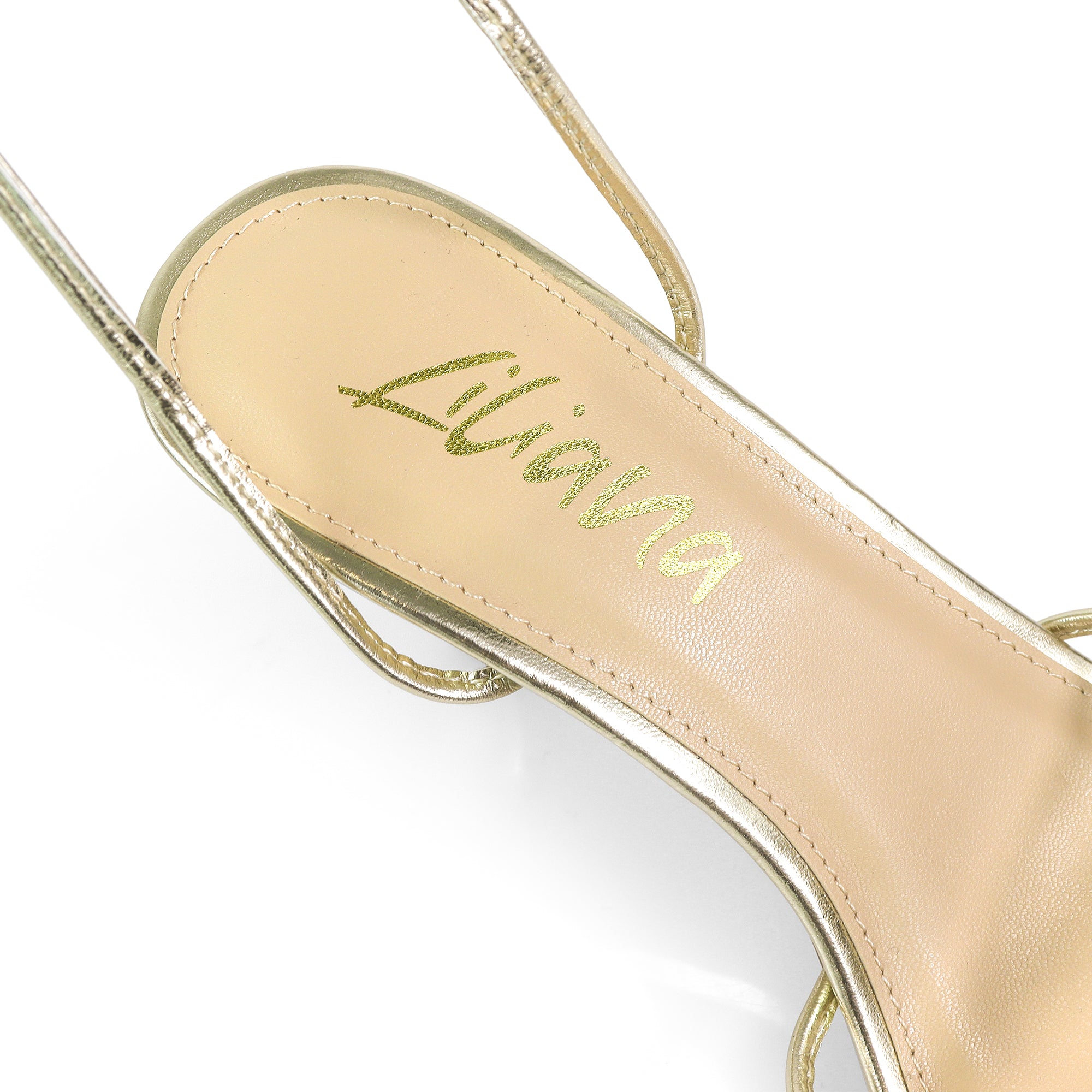 AIYANA-1 TINY STRAP LACE UP W/ HEEL GOLD