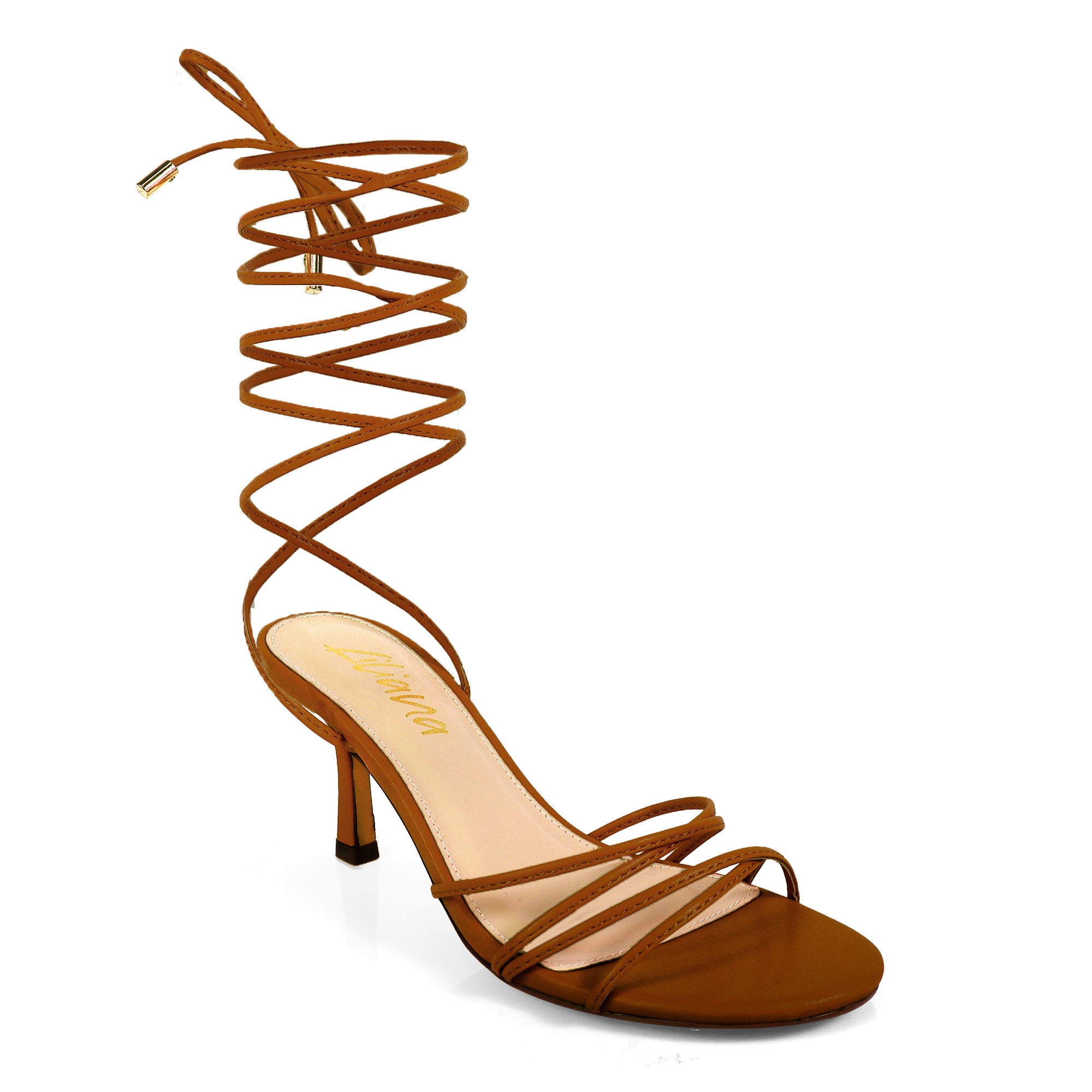 AIYANA-1 TINY STRAP LACE UP W/ HEEL MOCHA