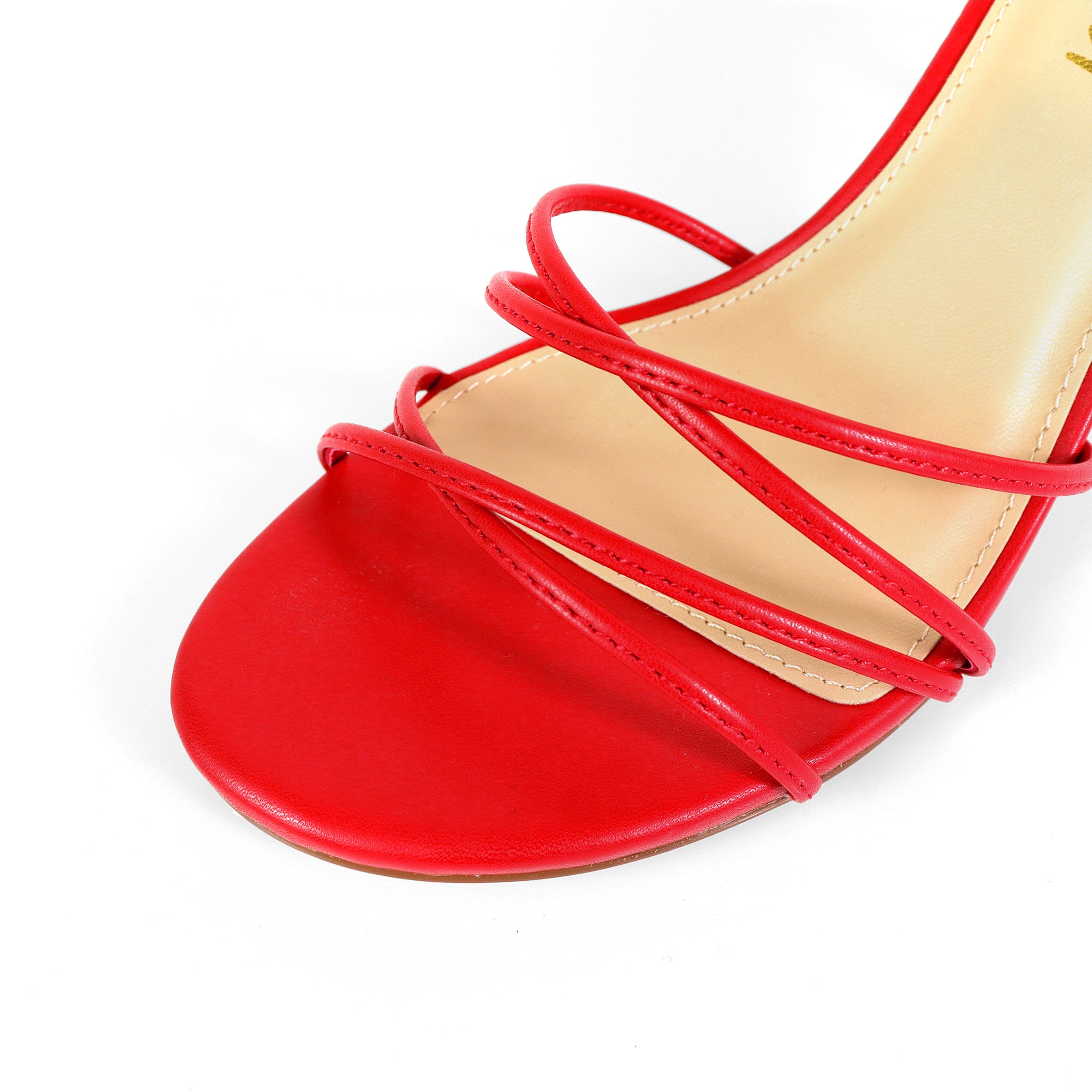 AIYANA-1 TINY STRAP LACE UP W/ HEEL RED