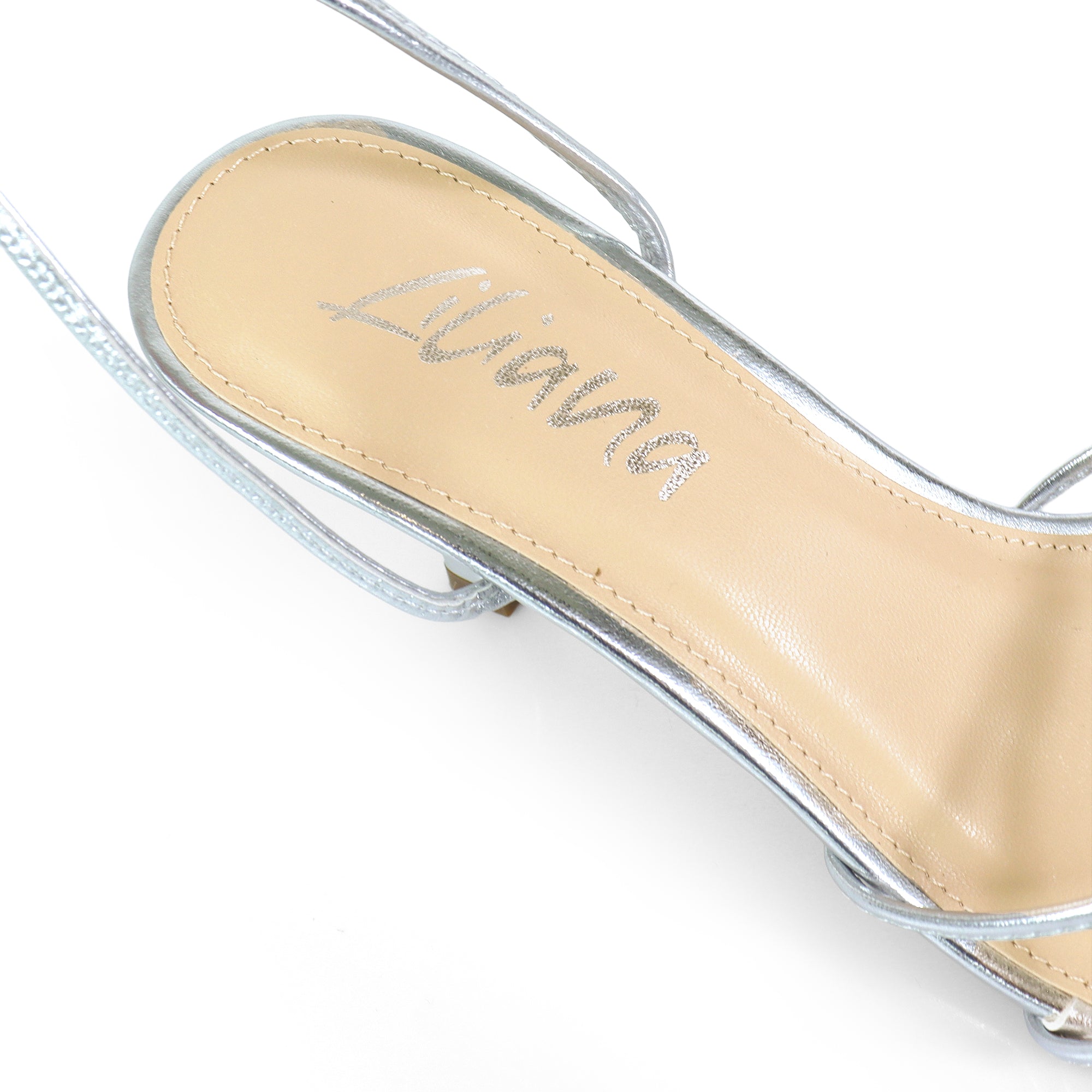 AIYANA-1 TINY STRAP LACE UP W/ HEEL SILVER