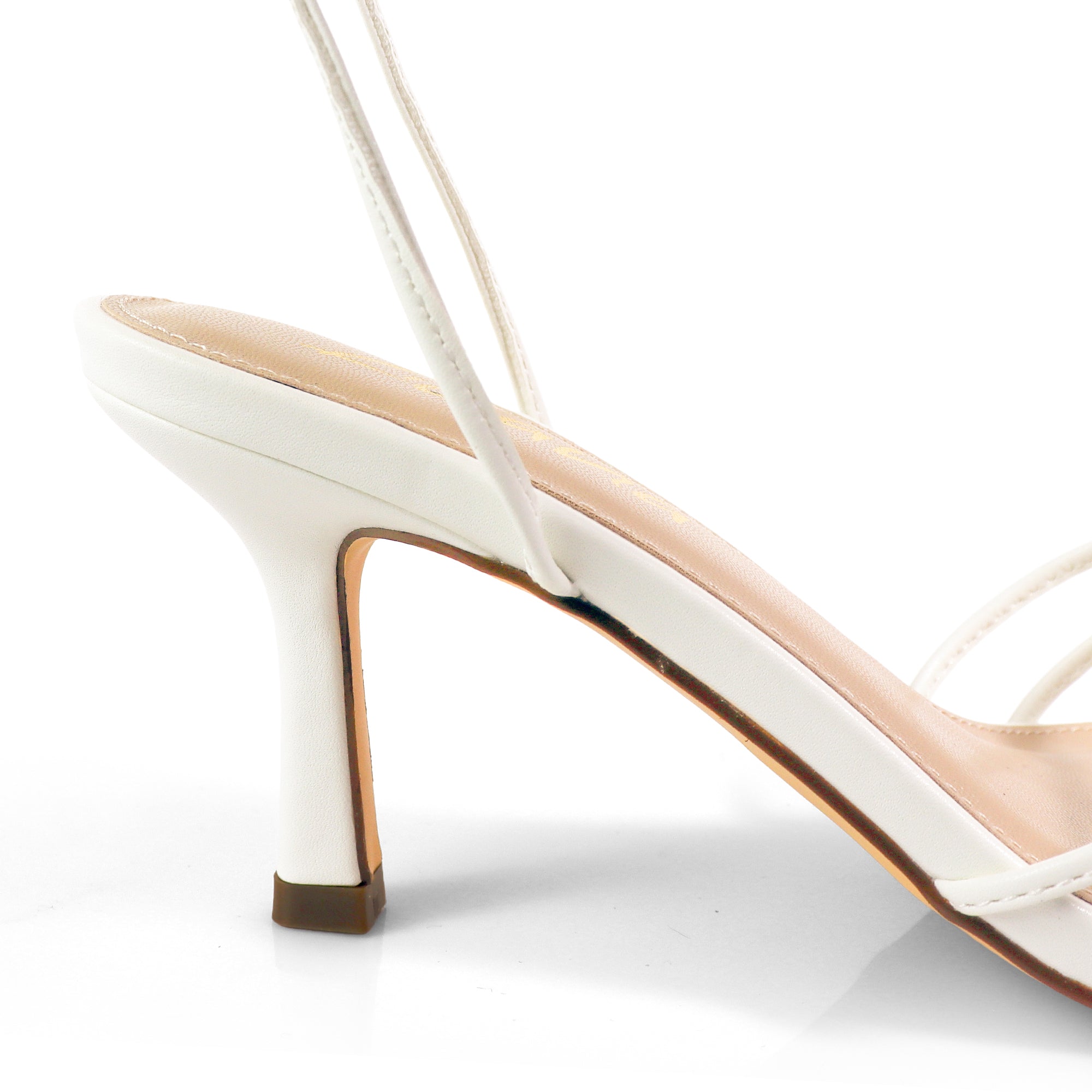 AIYANA-1 TINY STRAP LACE UP W/ HEEL WHITE