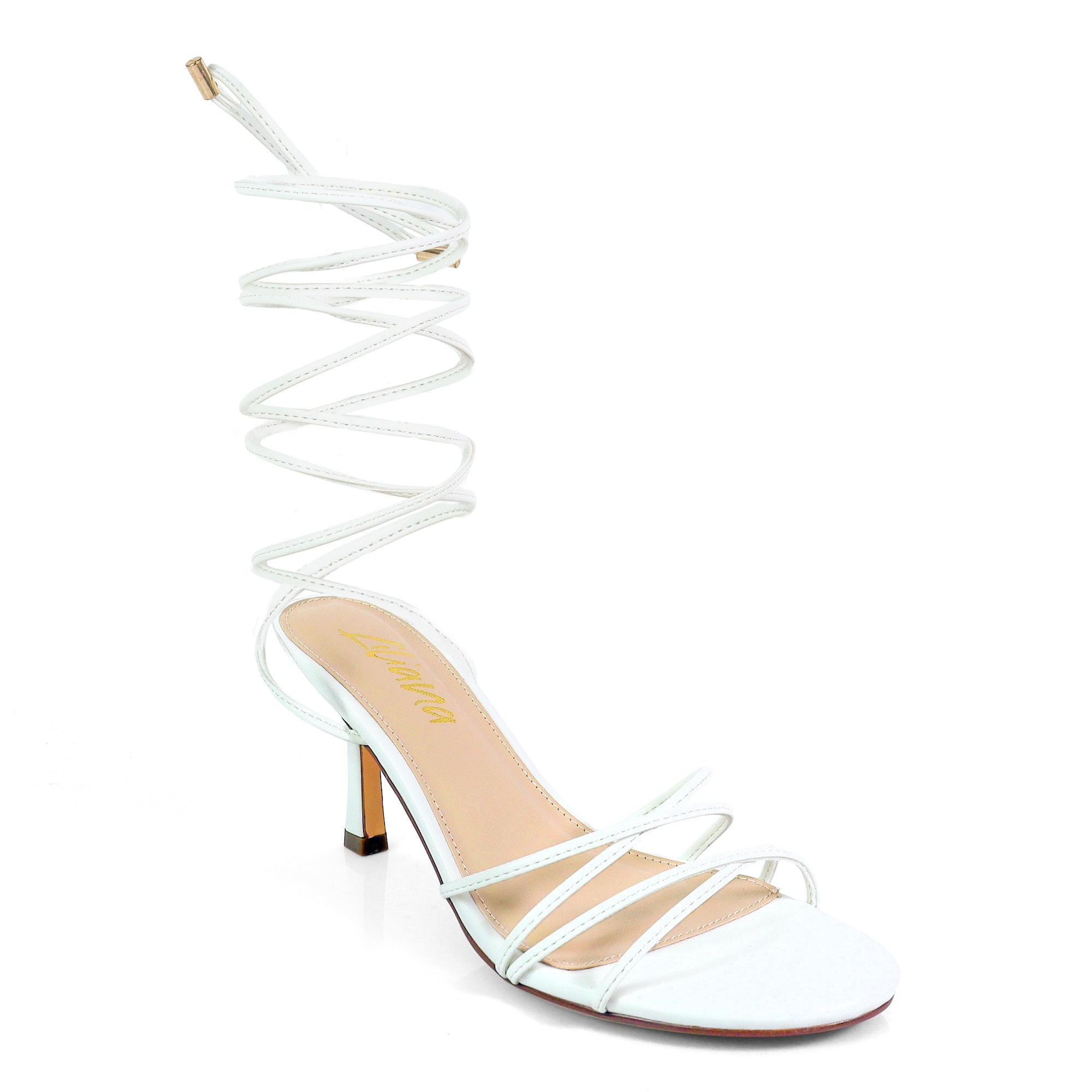 AIYANA-1 TINY STRAP LACE UP W/ HEEL WHITE