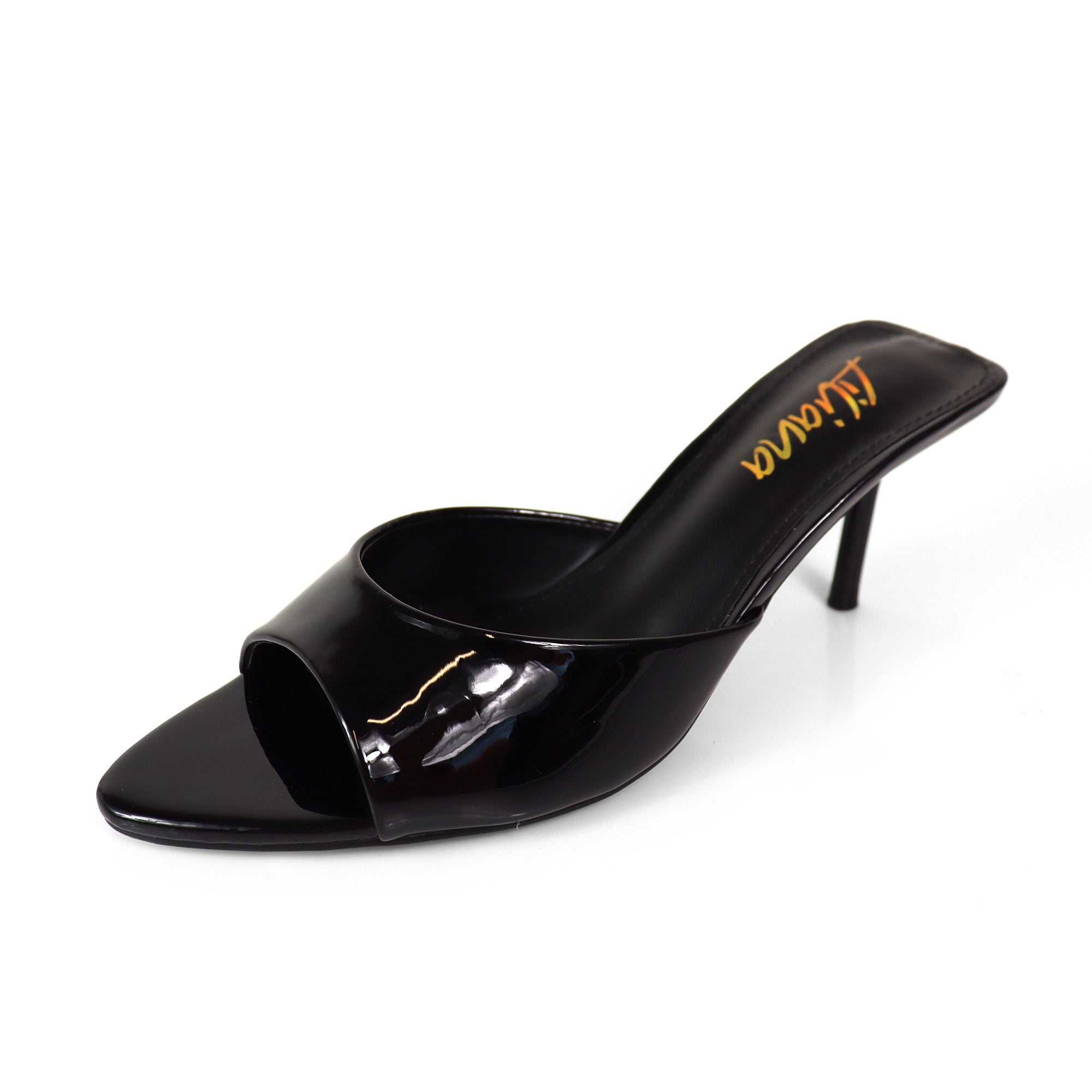 ALAINA-1 POINTED TOE MULE W/ KITTEN HEEL BLACK