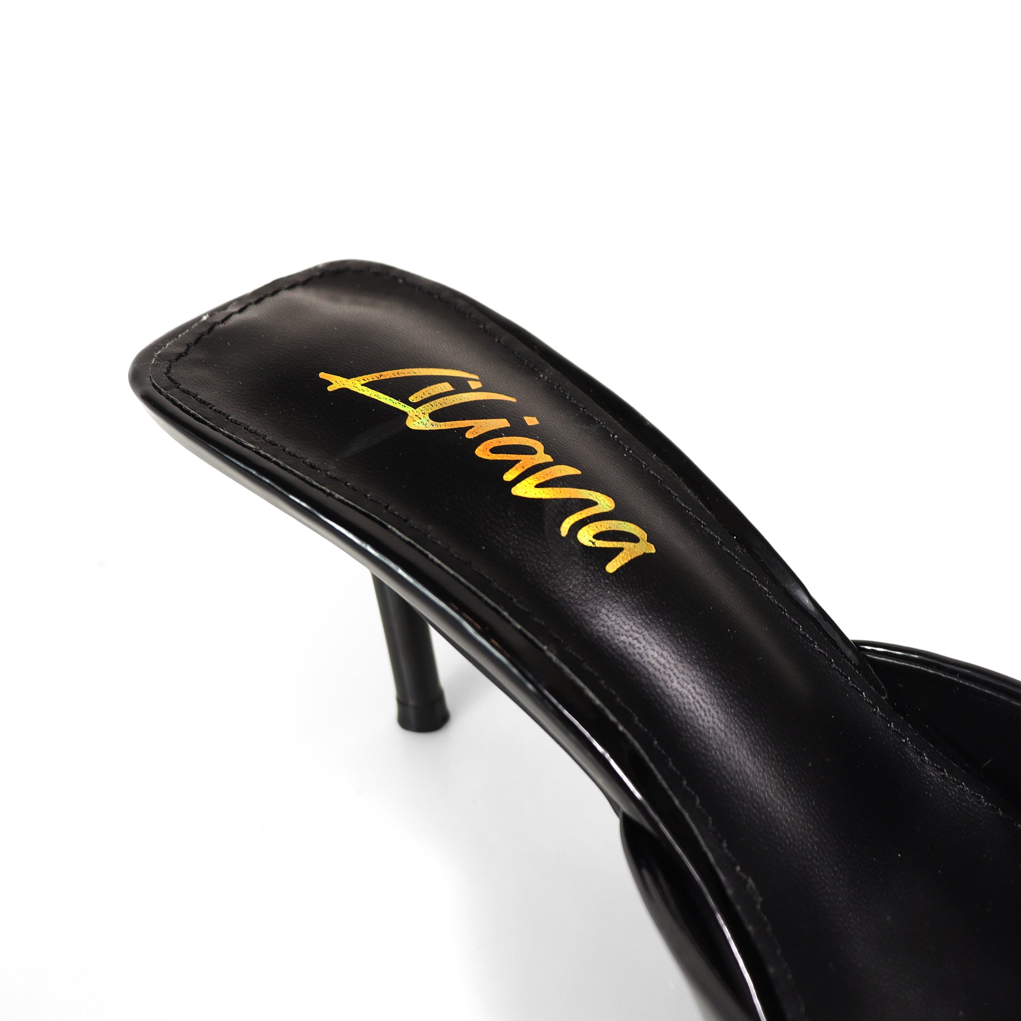 ALAINA-1 POINTED TOE MULE W/ KITTEN HEEL BLACK