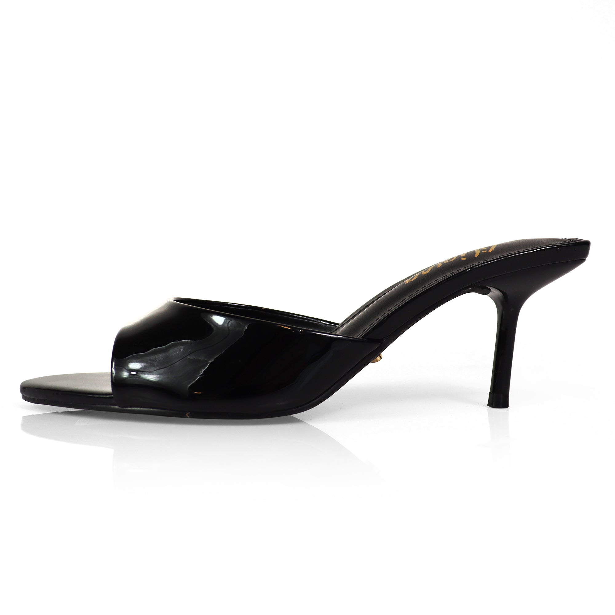 ALAINA-1 POINTED TOE MULE W/ KITTEN HEEL BLACK