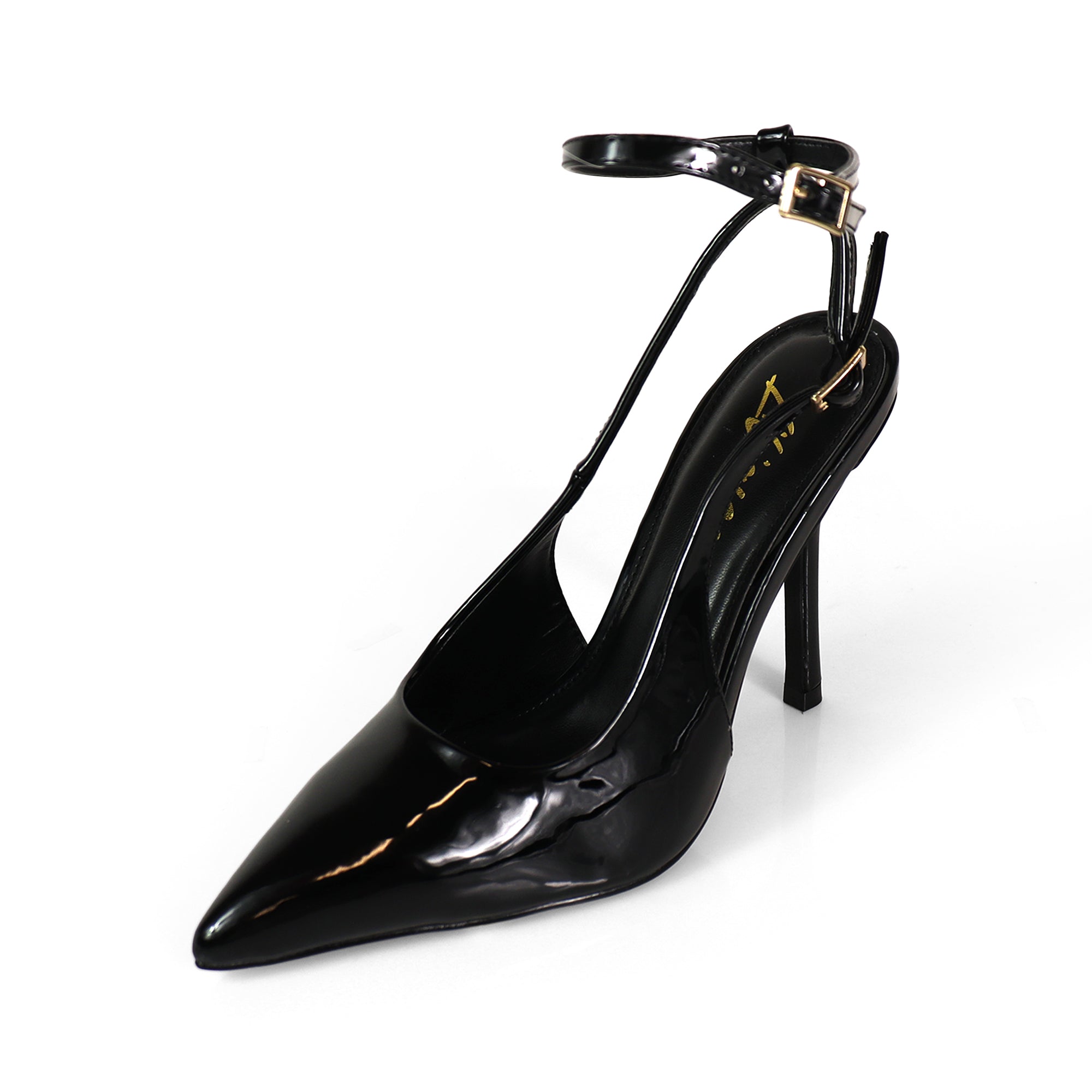 ALICIA-8 POINTED TOE W/DUO STRAP PUMP BLACK