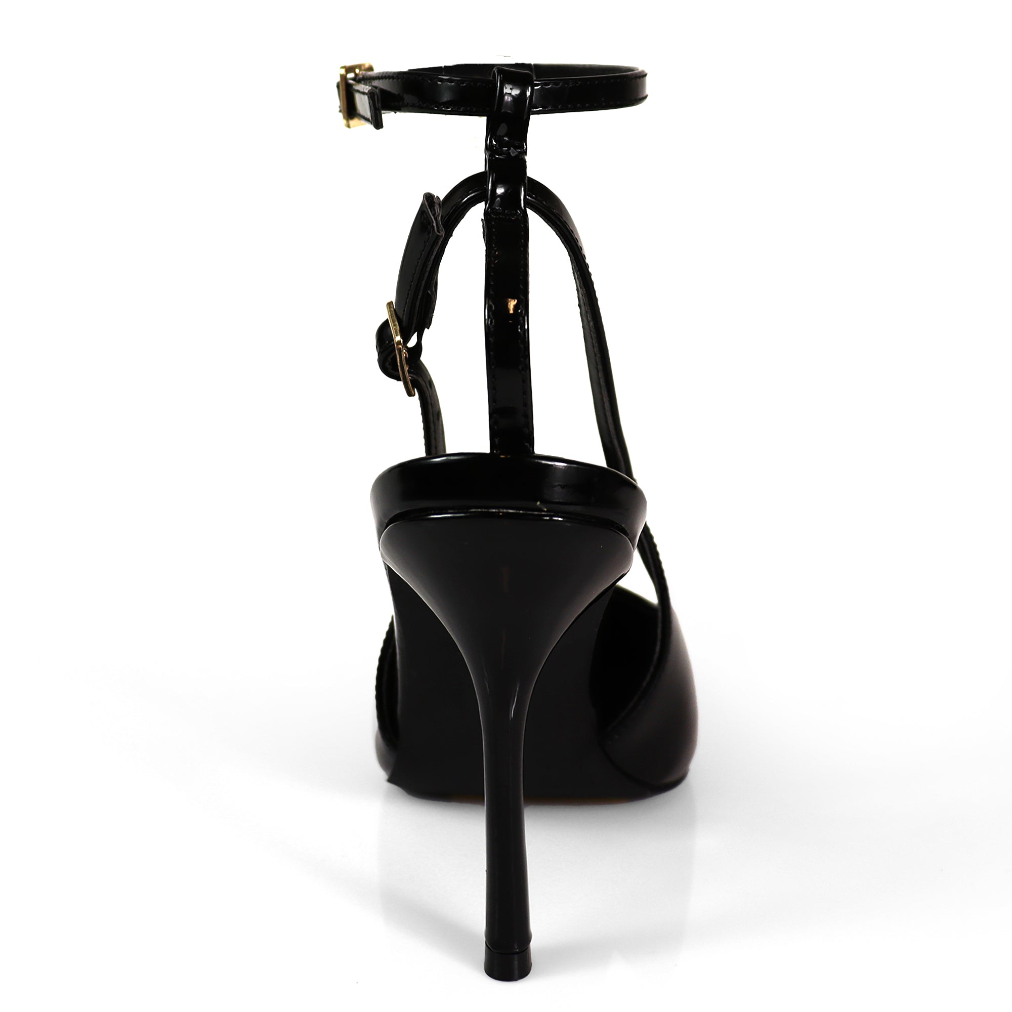ALICIA-8 POINTED TOE W/DUO STRAP PUMP BLACK