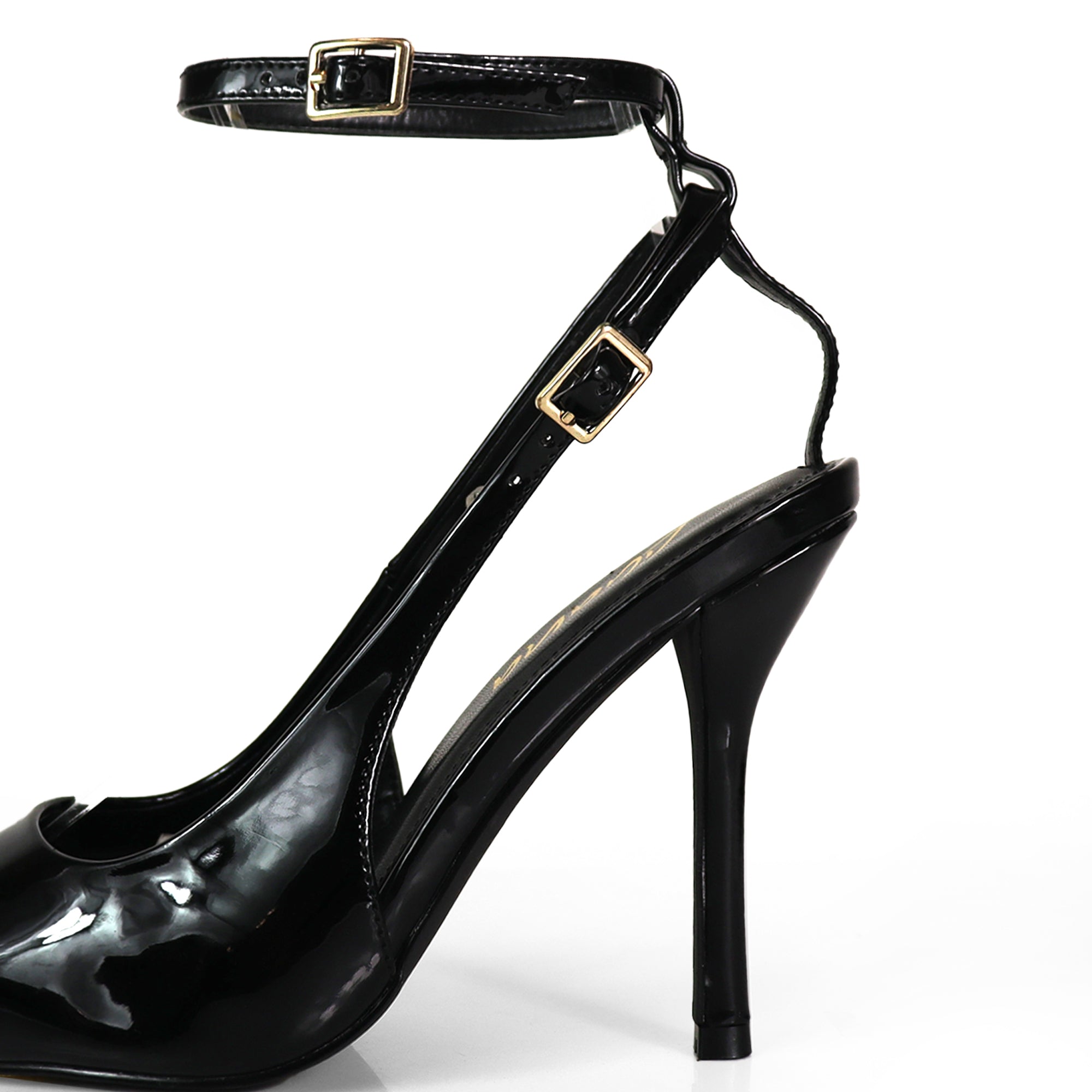ALICIA-8 POINTED TOE W/DUO STRAP PUMP BLACK