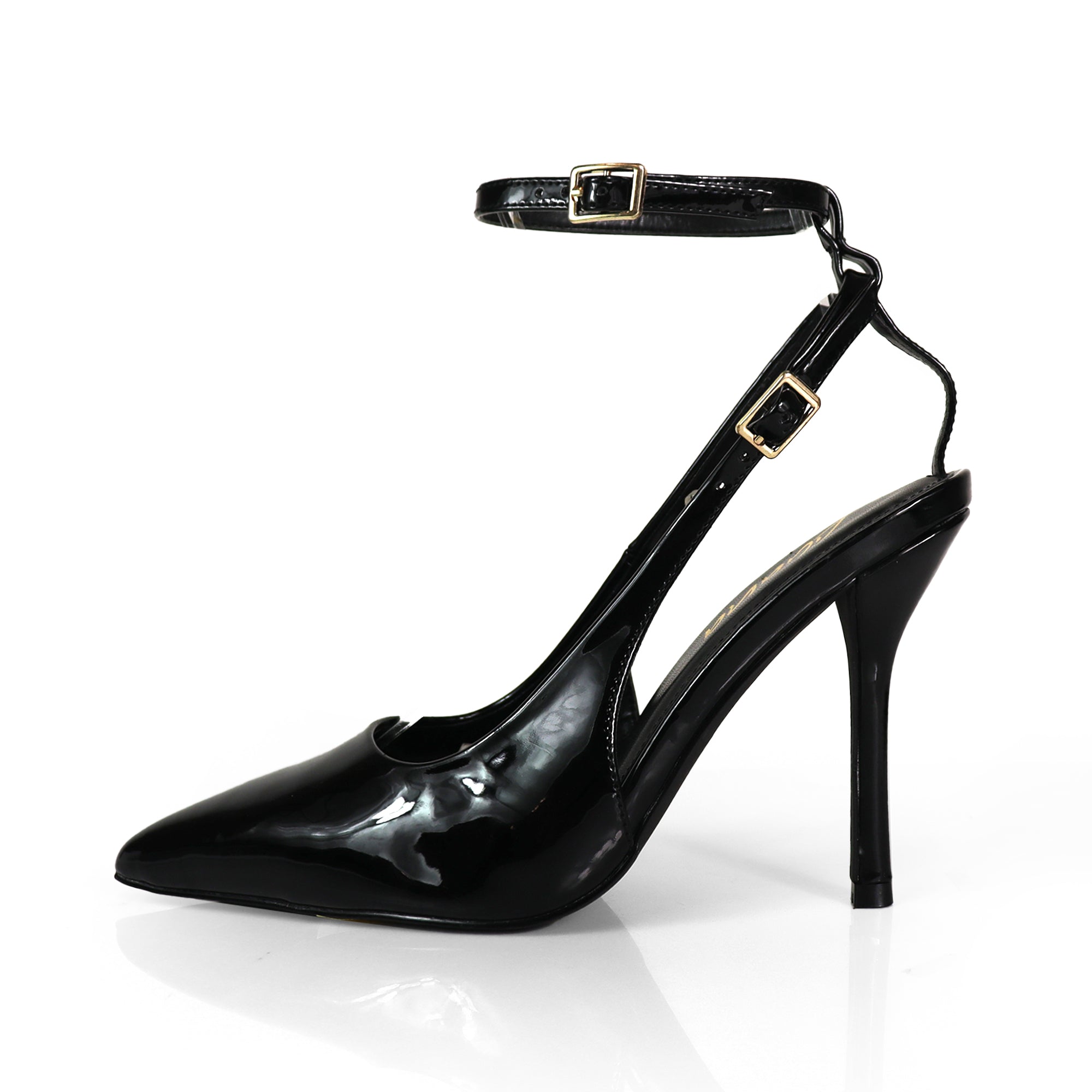 ALICIA-8 POINTED TOE W/DUO STRAP PUMP BLACK