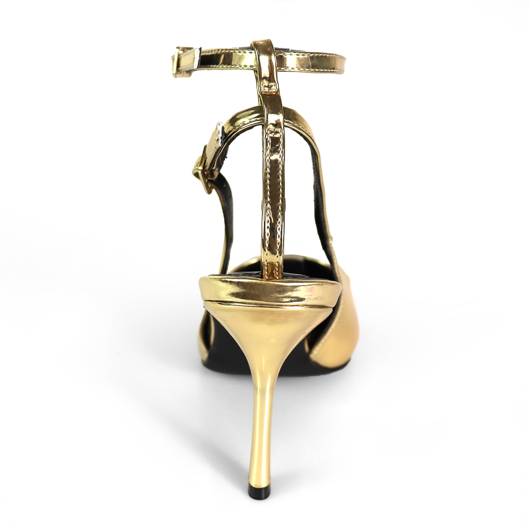 ALICIA-8 POINTED TOE W/DUO STRAP PUMP GOLD