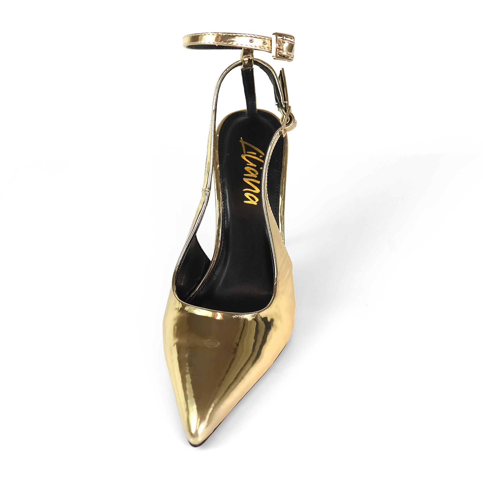 ALICIA-8 POINTED TOE W/DUO STRAP PUMP GOLD