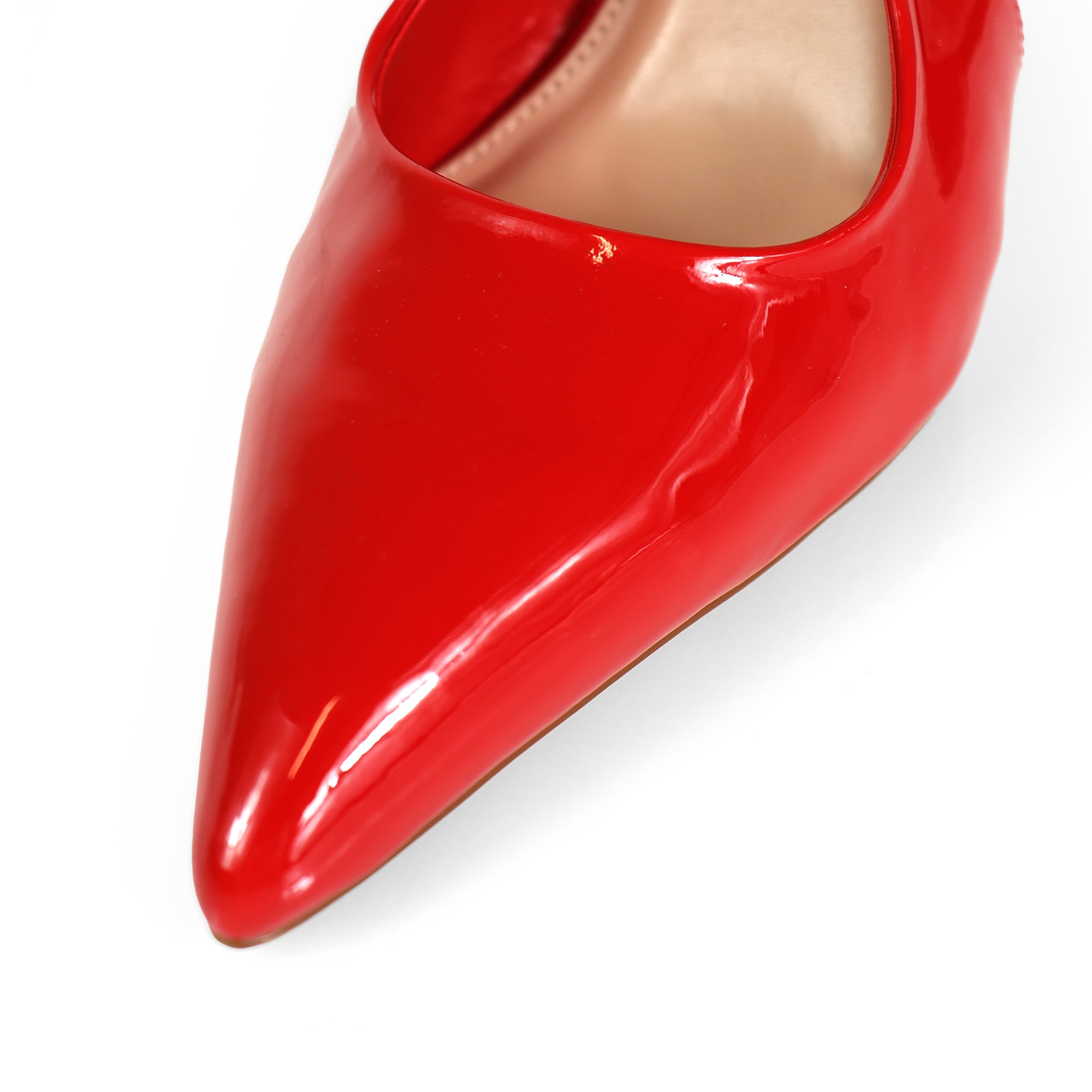 ALICIA-8 POINTED TOE W/DUO STRAP PUMP RED