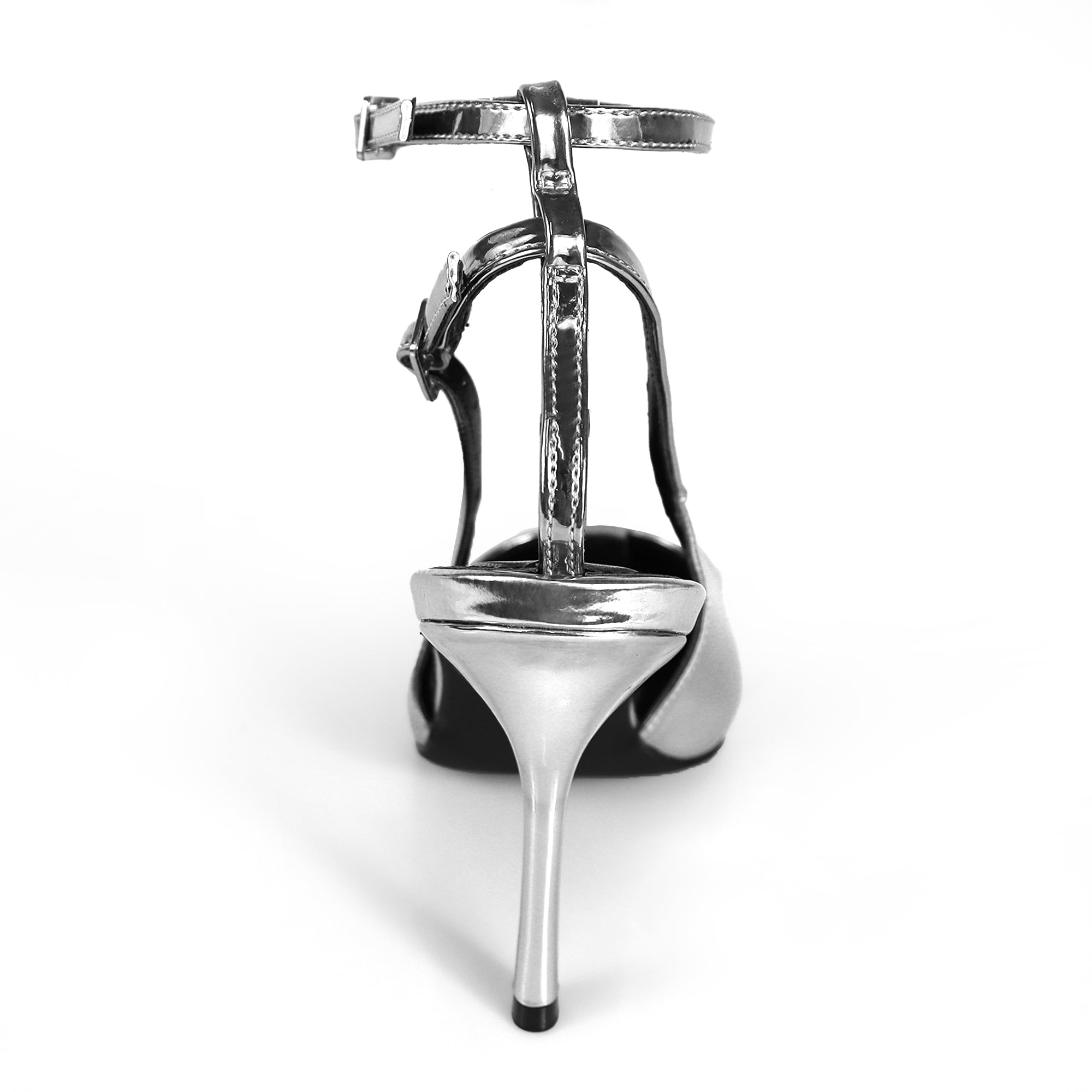 ALICIA-8 POINTED TOE W/DUO STRAP PUMP SILVER