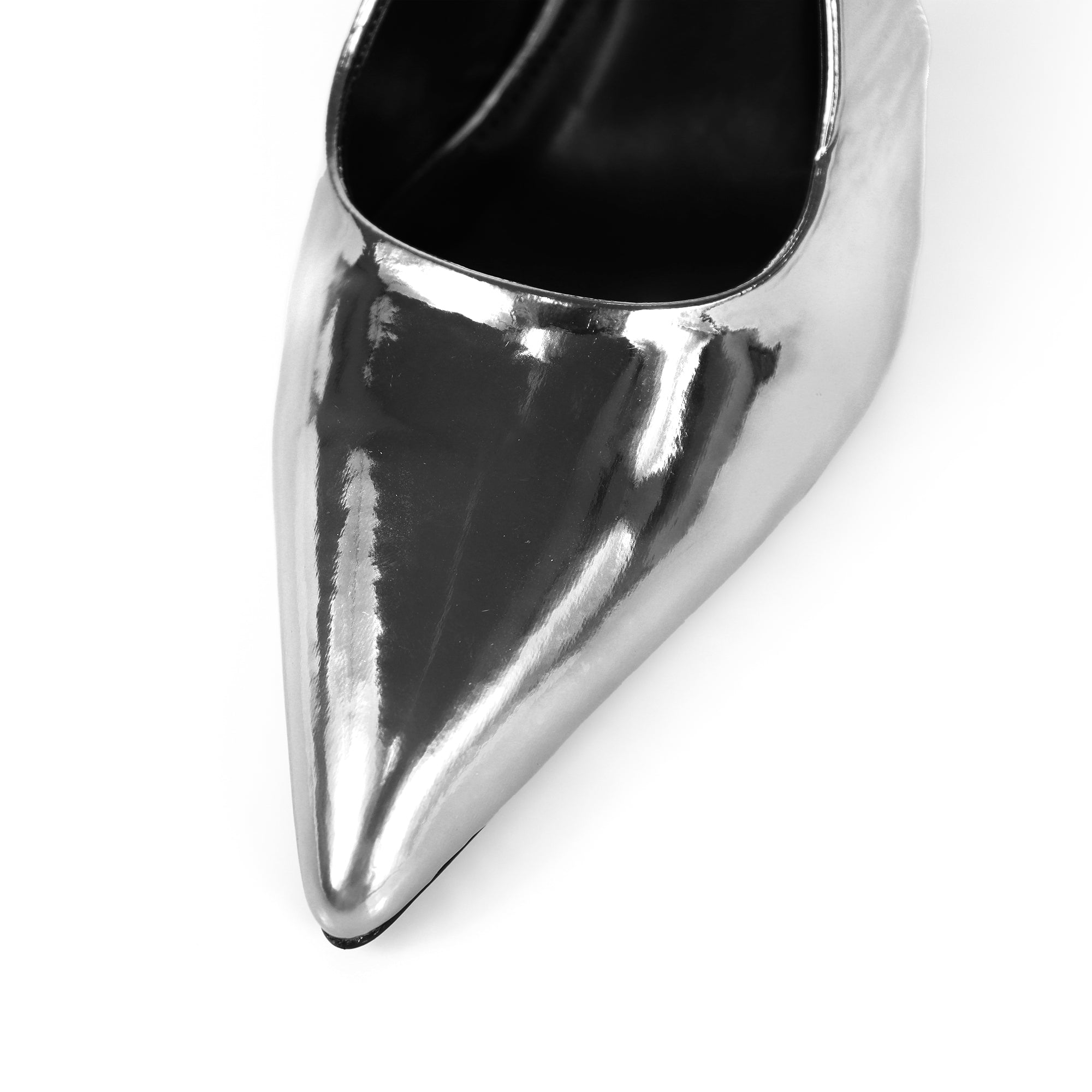 ALICIA-8 POINTED TOE W/DUO STRAP PUMP SILVER