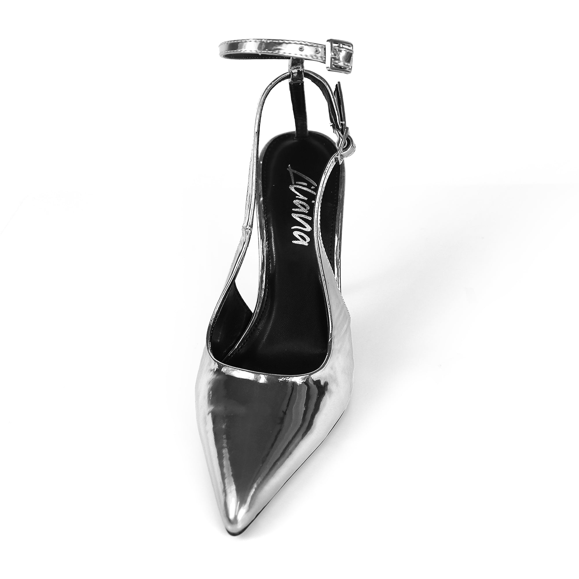 ALICIA-8 POINTED TOE W/DUO STRAP PUMP SILVER