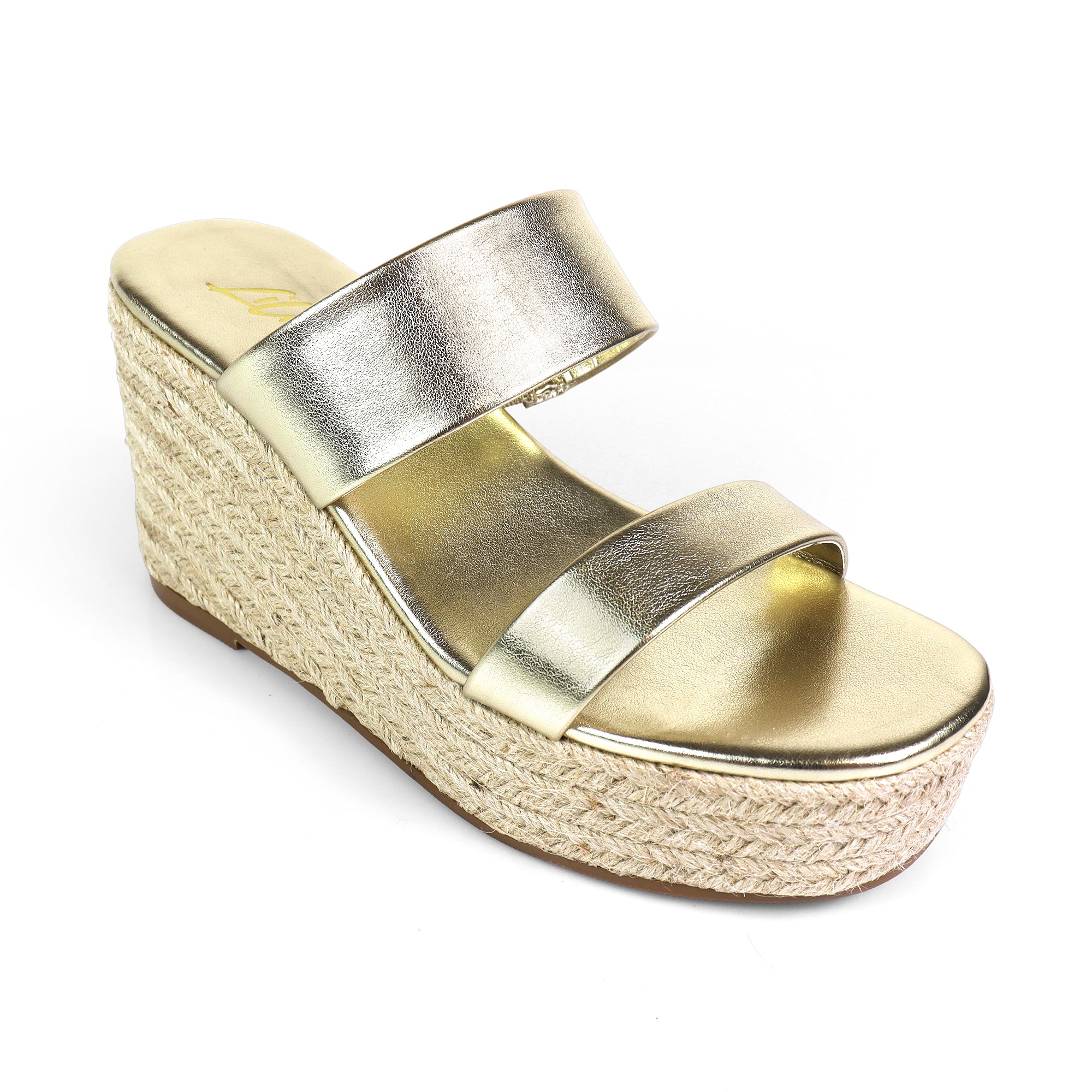 ALYAH-1 DUO ESPADRILLE WEDGE SANDAL GOLD