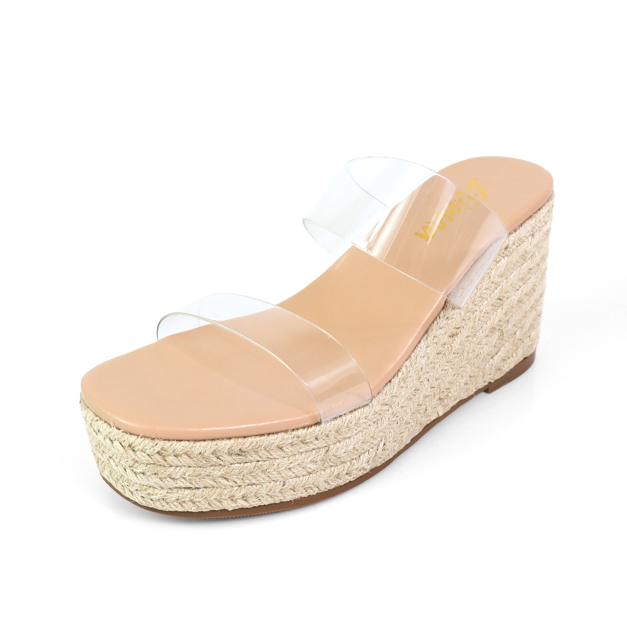 ALYAH-1 DUO ESPADRILLE WEDGE SANDAL CLEAR/NUDE