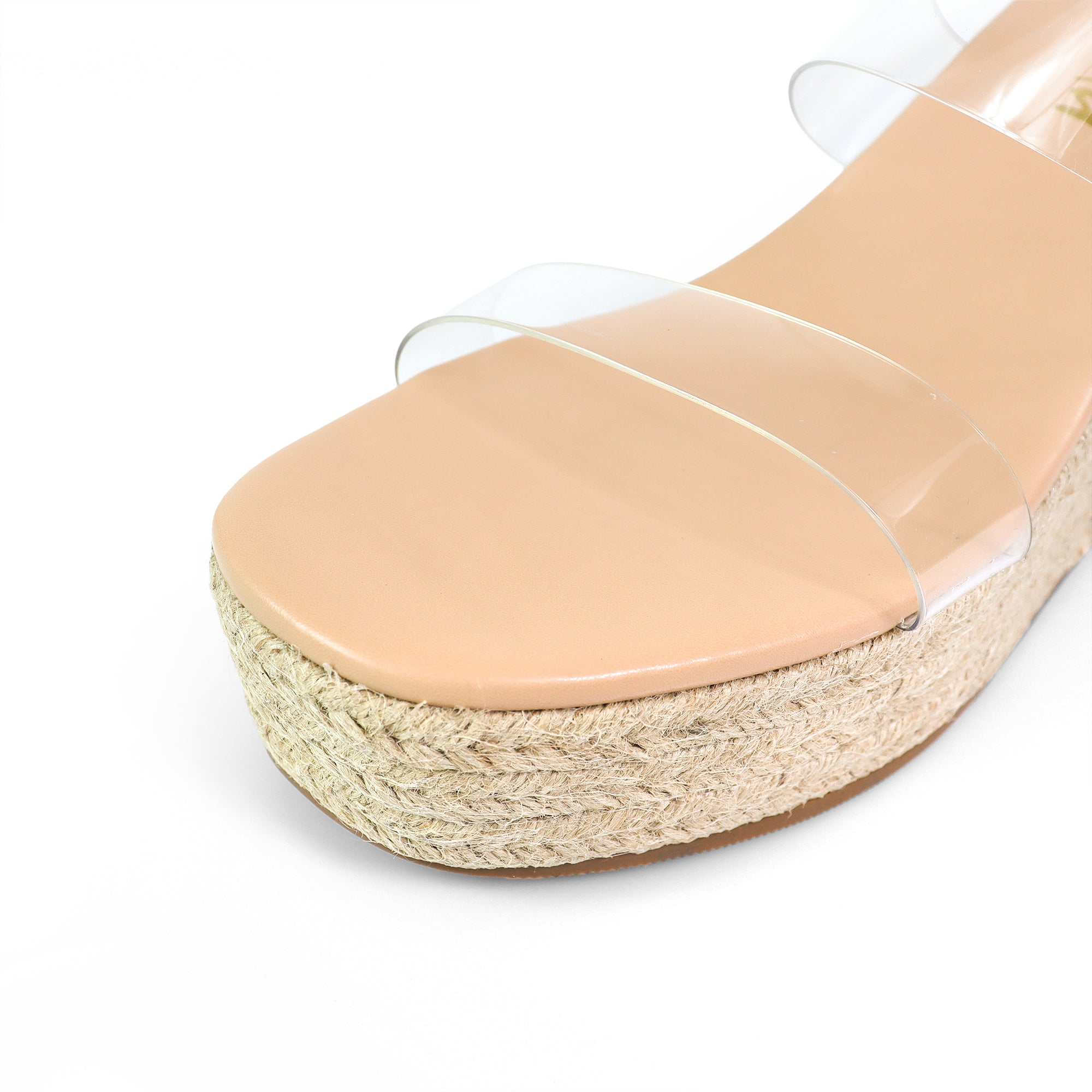ALYAH-1 DUO ESPADRILLE WEDGE SANDAL CLEAR/NUDE